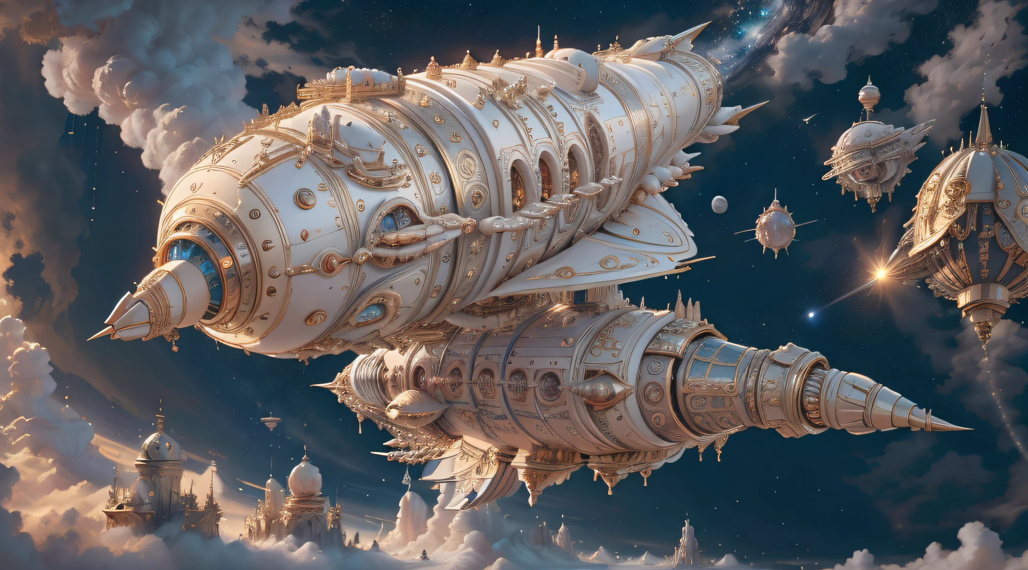 IvoryGoldAI spaceship in space