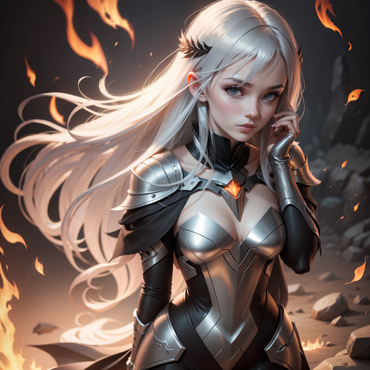 ember，silber hair，