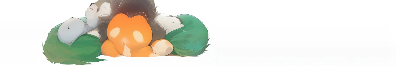 A panda lying on the ground, placed against a black background, depicted in a drawn image, high-resolution scanned image, upscaled to 16K, presented in a 3/4 view, with clear and visible fur.