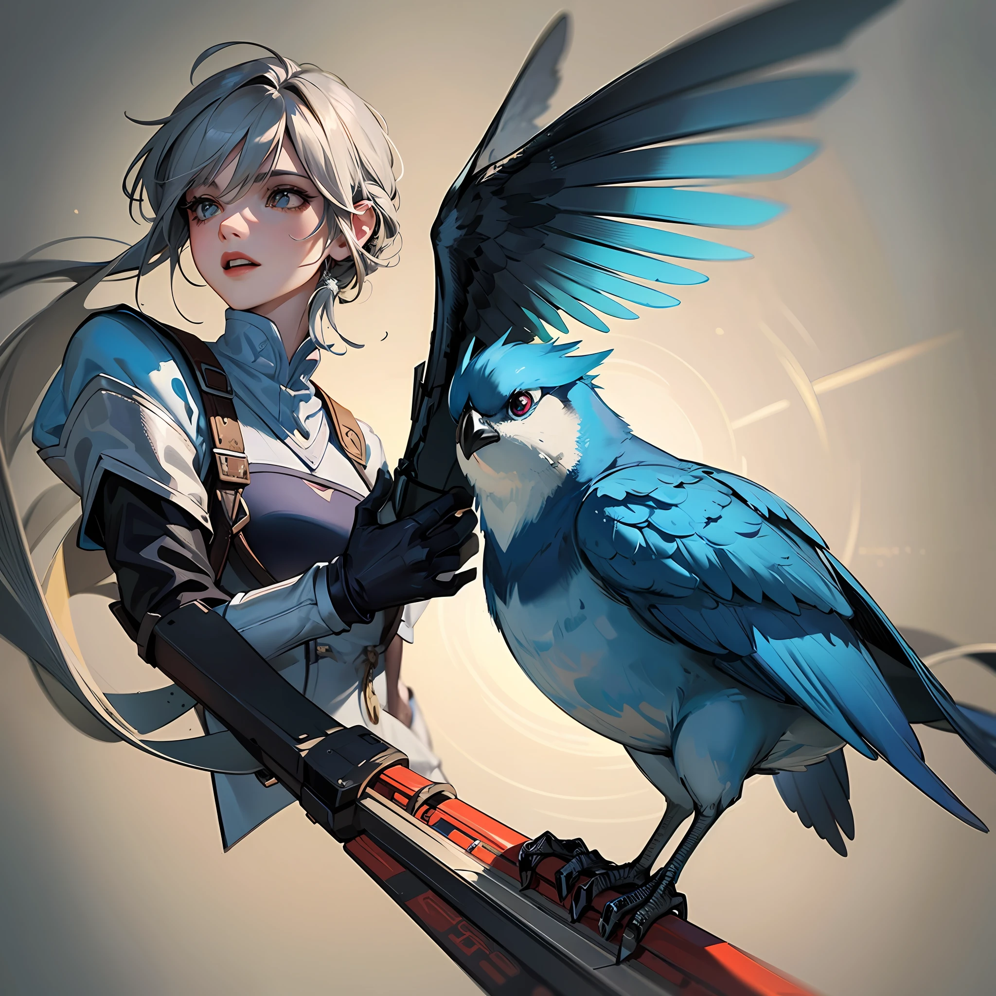 There is a blue bird with a large sword in its beak, twitter bird, Ultra-realistic images of X, sentient bird, hd artwork, style of titmouse animation, Concept Artwork, official concept art, birb, Inspired by Victor Noble Rainbow, Inspired by Edmund Xavier Kopp, Concept art, Concept art, game art!!, 2 d art, 2d art --auto