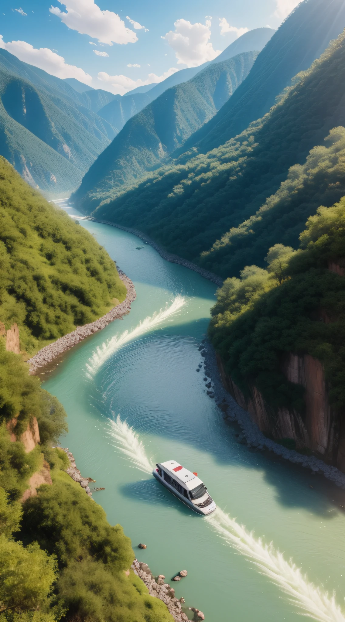 (RAW photos,best qualtiy),(realisticlying,Photorealistic and realistic:1.3),best qualtiy,highly detailed,tmasterpiece,ultra - detailed,illustratio,dynamic angle,Messy_Long_Hair,best qualtiy,extremely detailed CG unity 8k wal,ink,astounding,电影灯光,Mountains and rivers,photography of,Ultra photo realsisim,A few people and friends take a bath and play in the water