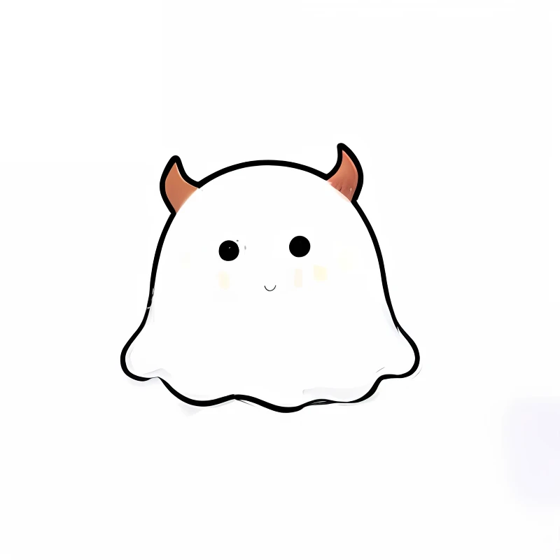 Ghost diagram with horns and horns, ghost, cute funny ghost, scary ghost, Ghostly, demon white horns, onimous, Ghastly, spooky filter, fuzzy ghost, terrified 👿, transparent ghost screaming, ((Monster)), white ghosthulk, Ghost mask, cheeky devil, ghoul, floating ghost, ghostly form, fear emoji