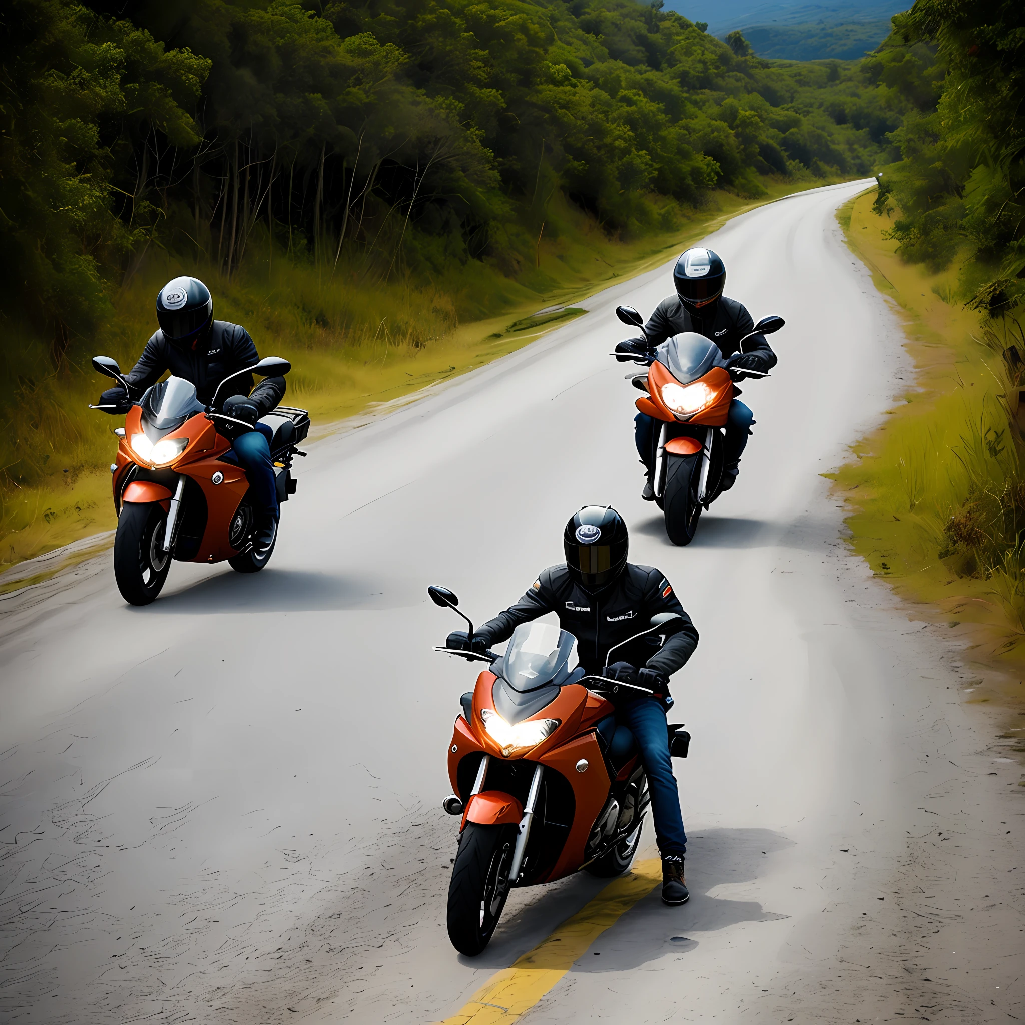 ([],[],[],paisagem, outono, montanhas) homem voando moto voadora