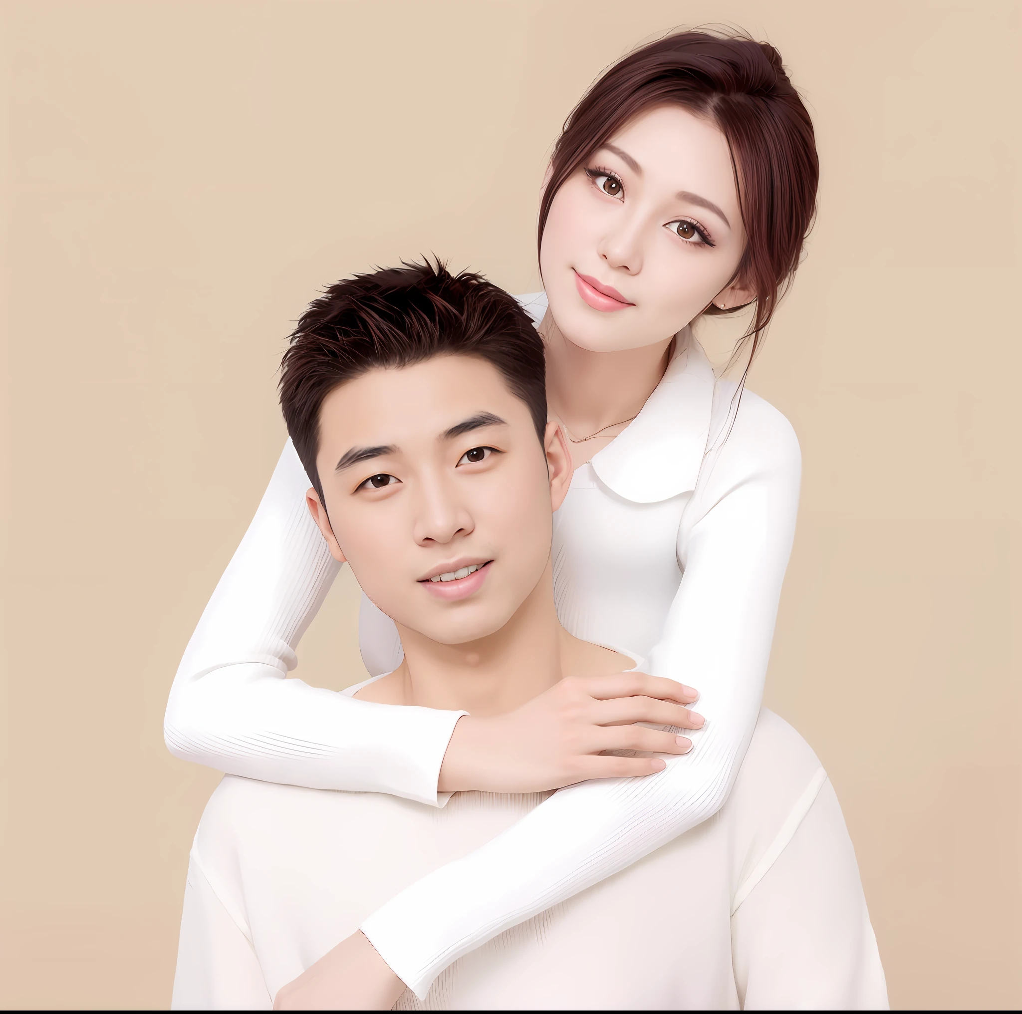 araffe and a woman are posing for a picture together, ruan jia and fenghua zhong, yanjun chengt, huang yuxing and aya takano, yan, lovely couple, tang mo, wu liu, lu ji, happy couple, liang mark, dent wu, xintong chen, li zixin, ryan jia, wenjun lin