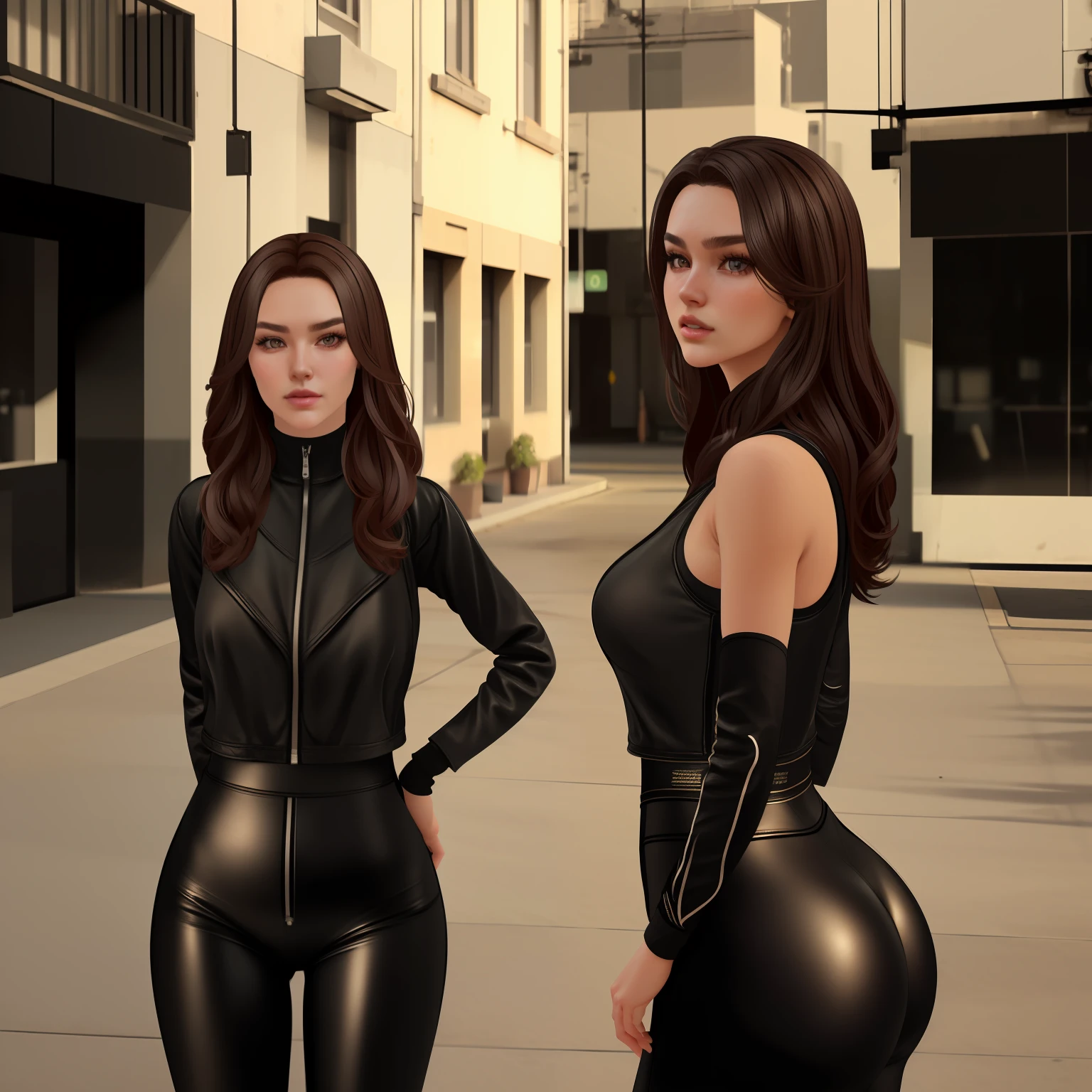 Beautiful 15-year-old girl from Japan, thin figure, brunette
symmetrical eyes, (beautifully detailed face, beautiful detailed eyes), dramatic lighting, (photo realism:1. 4), realistic, sharp focus, HD, highly complex, intricate, photography, hyperrealism, hyperrealistic, raytracing, physics-based rendering, ((8k, RAW photo, masterpiece), High detail RAW color photo, (highest quality), (best shadow), (best illustration), ultra high resolution, highly detailed CG unified 8K wallpapers), rim lighting, vivid color, post-processing, vibrant, color grading, She is in the middle of the street in a busy city, wearing a tank top and tight leggings, showing her beautiful ass and belly