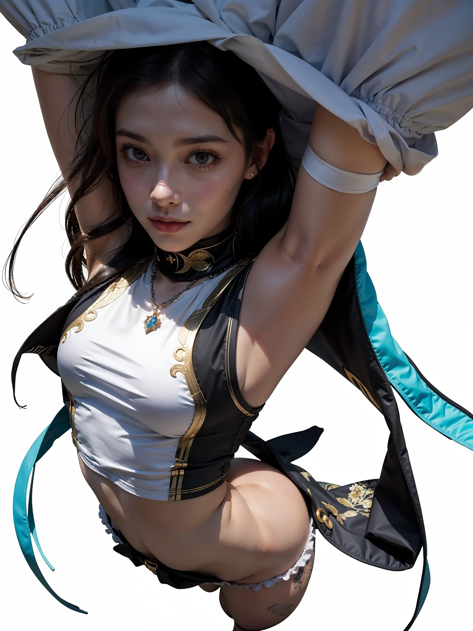 (Top quality, Masterpiece: 1.2), 1girll, Beautiful, Cute, Beautiful, Style, Sexy, Attractive, Sexy, Beautiful and Well-groomed face, Beautiful eyes, Beautiful hair, Smooth skin, Beautiful mouth, Smooth legs, Balanced body, fashionable with a change of clothes, Mizuki Yukikaze, Hair ribbon, Black Themes, Photorealistic, Sexy, woman, woman, Girl, Real,