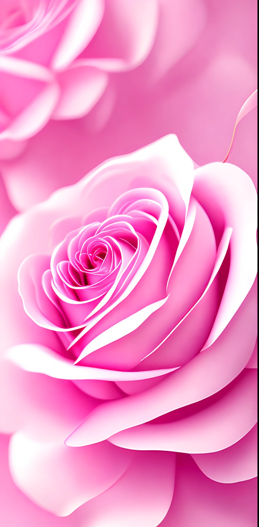 Abstract pink rose，the wallpaper，Graphic design style，iintricate，Clear details，Has a small amount of metallic linear color，White clean undertone，