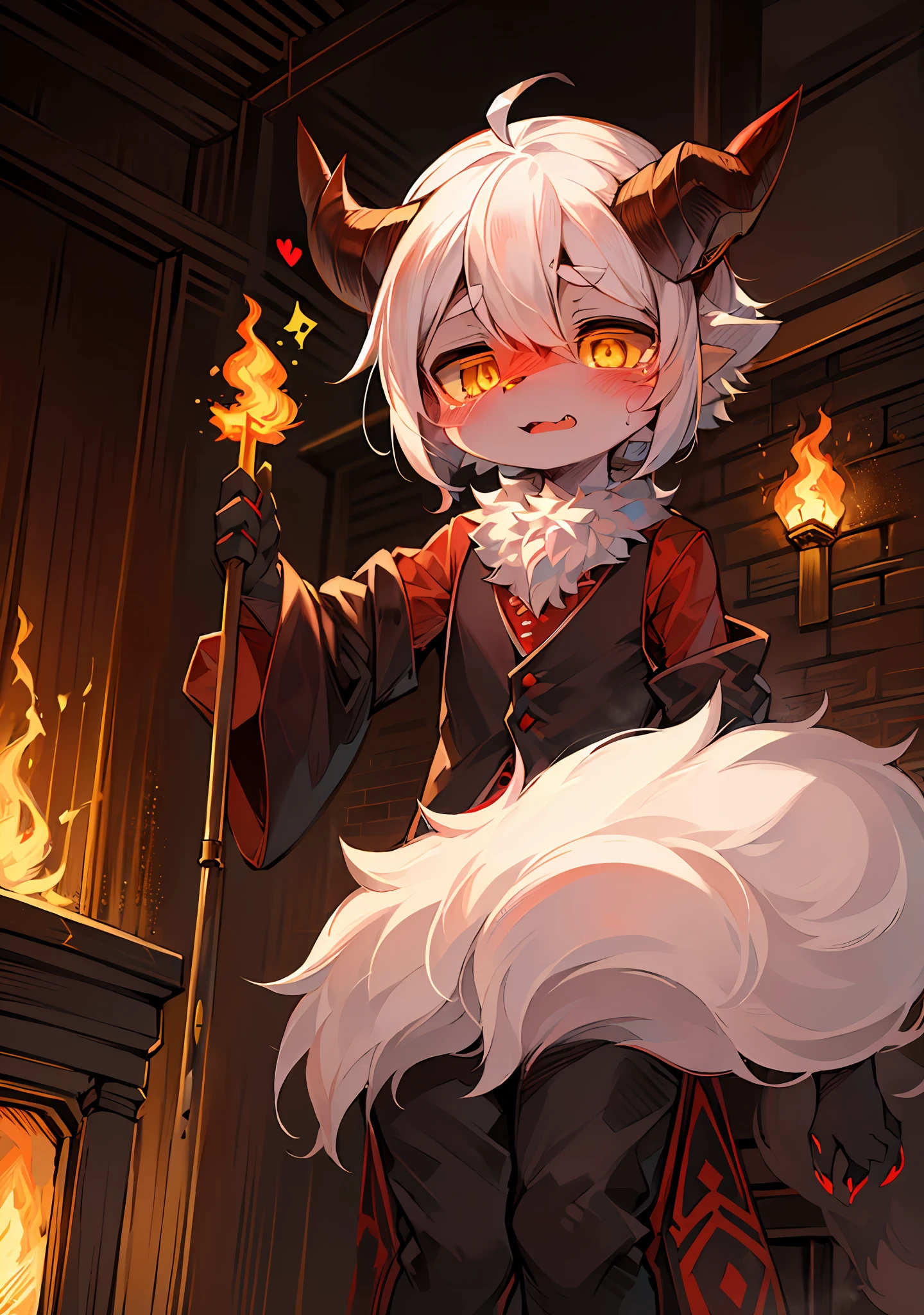 zackarry911, by Majmajor, By Syuro, by Dagasi, by Wolfwithwing, by Hanuvo, by Tabhead, by Zinfyu, by Seraziel, (by Dagasi:1.1), Break,Masterpiece, A high resolution, 8K, Detailed background, High quality, Break, Sing, Break,((Red fur, White hair, Black sclera, oni horn, 2 horn, Yellow eyes, Fluffy, Detailed fur)) fur,Break, hell, hellish, Break,
Male,Humanoid ,Blush,,trident
