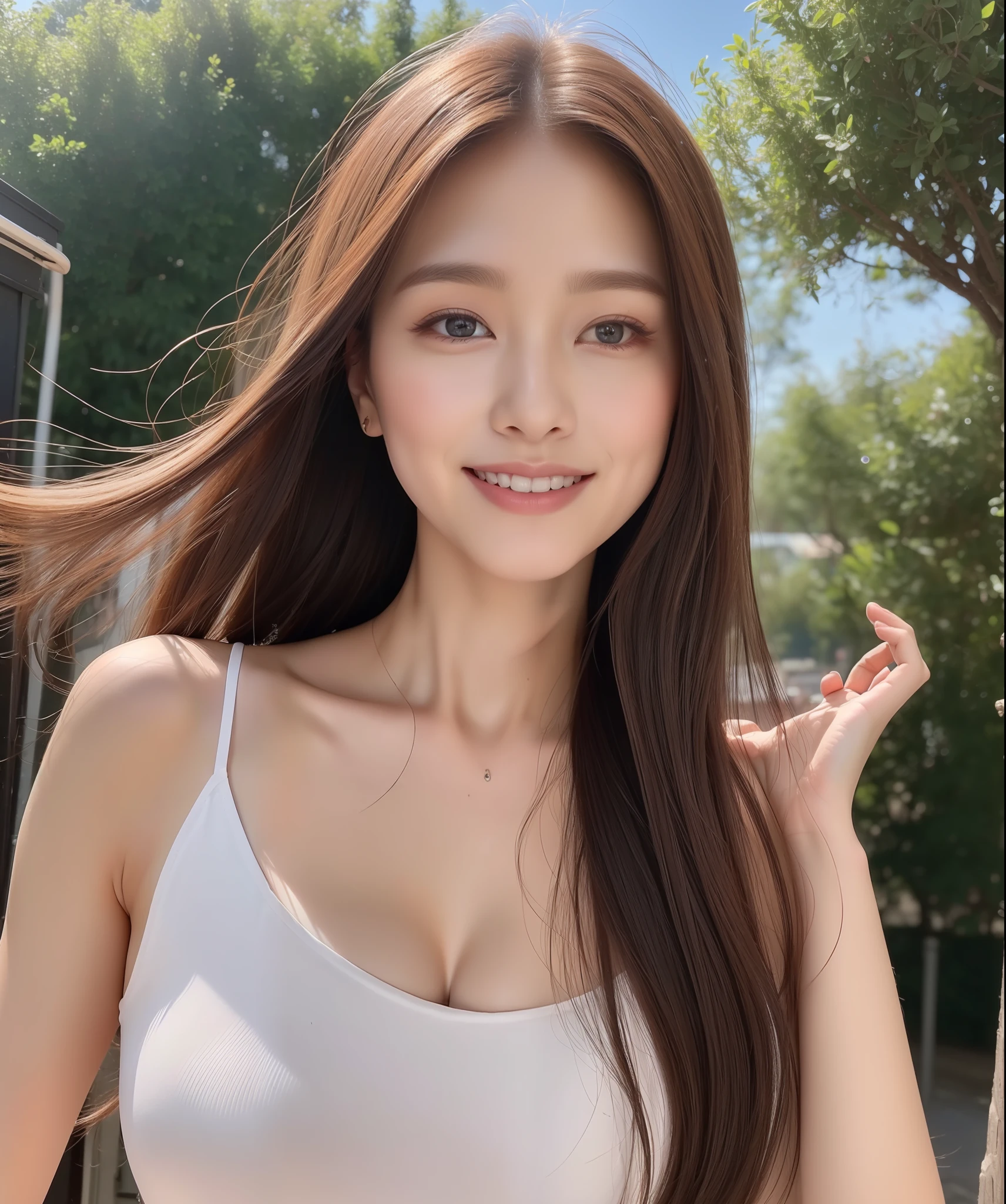 ((Best Quality, 8K, Masterpiece: 1.3)), 1girl, Slim Abs Beauty: 1.3, (Long Hair, Big Breasts: 1.2), Dress: 1.1, Super Fine Face, Delicate Eyes, Double Eyelids, Smile, Home