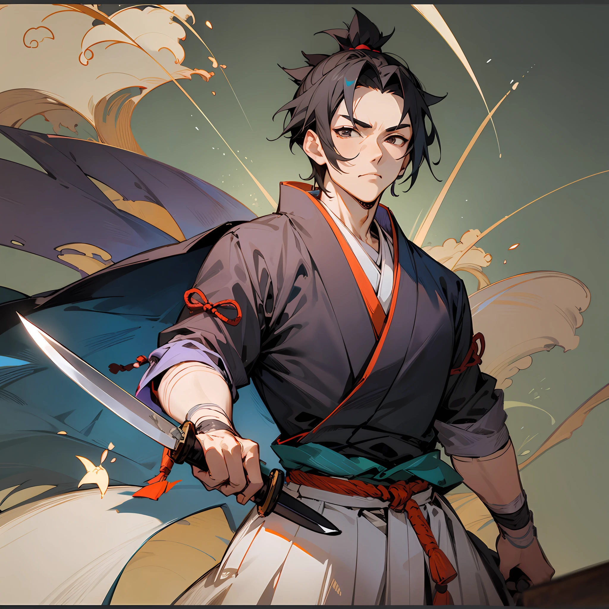 Samurai of Japan，Male Figures，Distinctive features，komono，Holding a knife