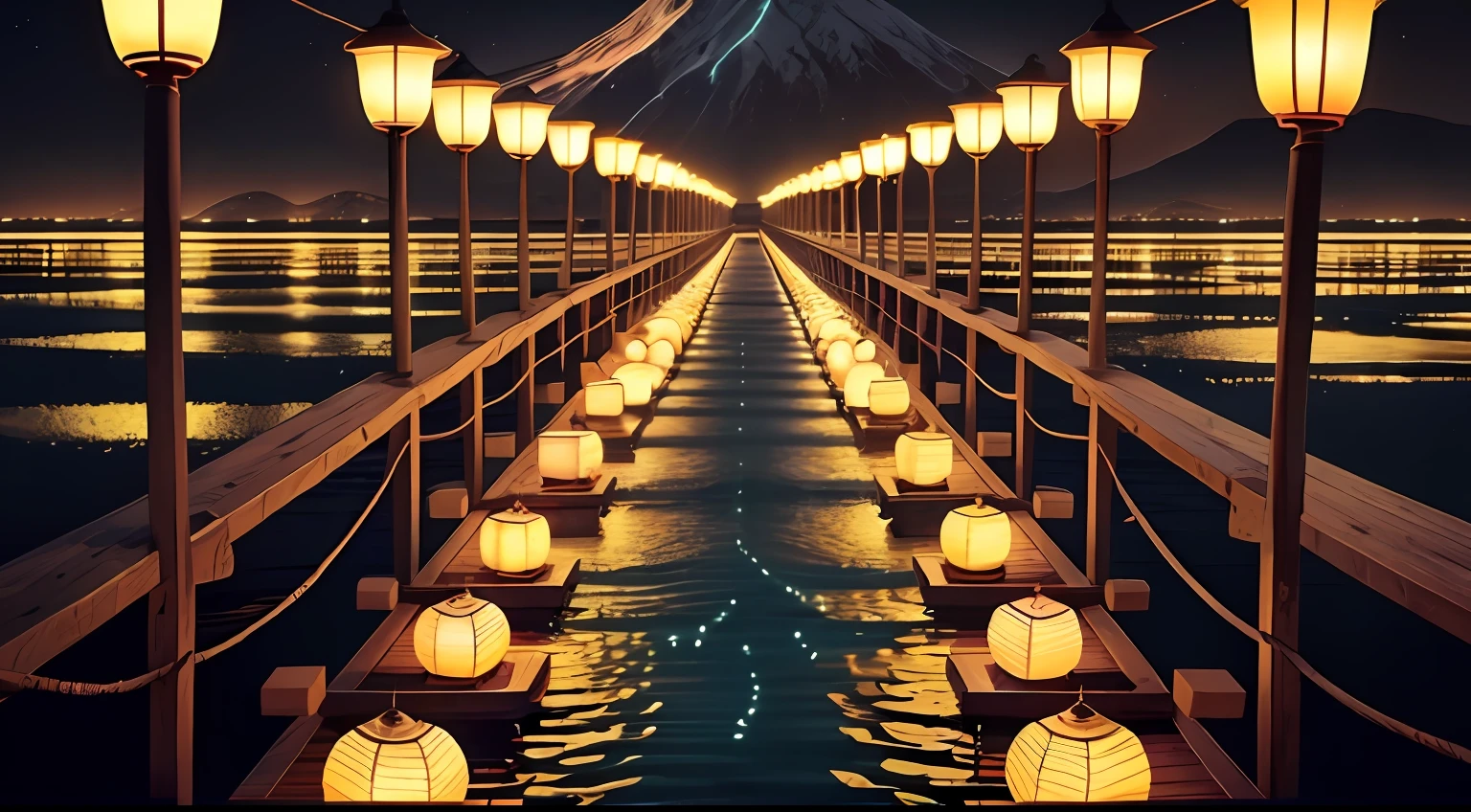 Light is a lamp。Such as tens of millions of fish swimming across the river and sea,Countless lanterns slowly rose from the top of the mountain。 . They sparkle in the darkness of the night,Shine brightly。Like a floating soul,The most magnificent dream,Magnificent,Light up his path。