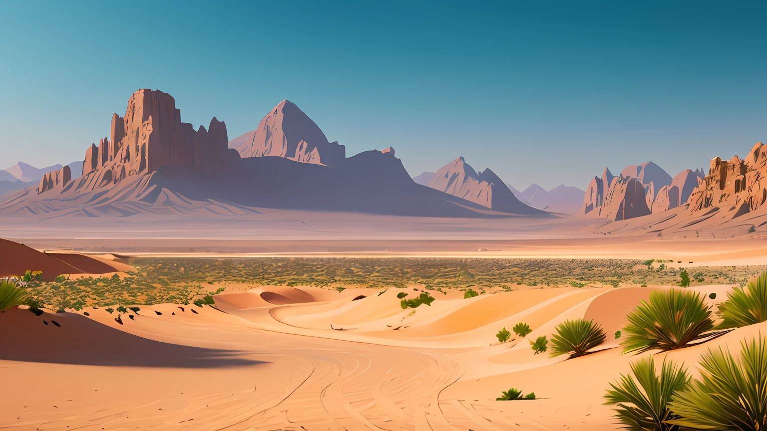 There is a painting depicting a desert city，The background is a mountain, concept art wallpaper 4k, detailed 4k concept art, Pictorial concept art, Desert City, 4k concept art, 4 thousand. concept-artov, 8 k high detail concept art, concept art 8 k, detailed digital concept art, Somewhere in the sands of the desert