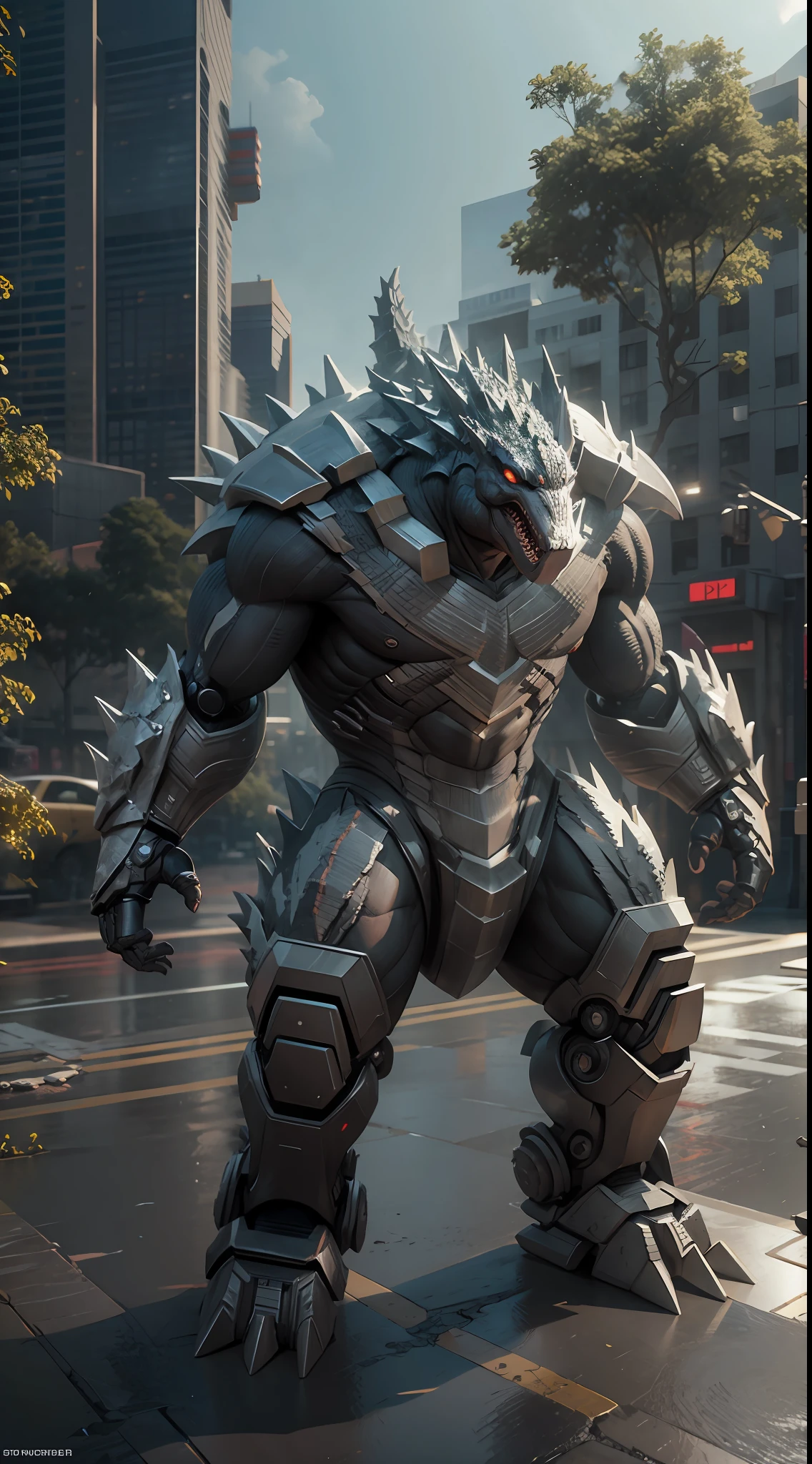 godzilla robot thor, octane render, unreal engine, highly detailed, intricate