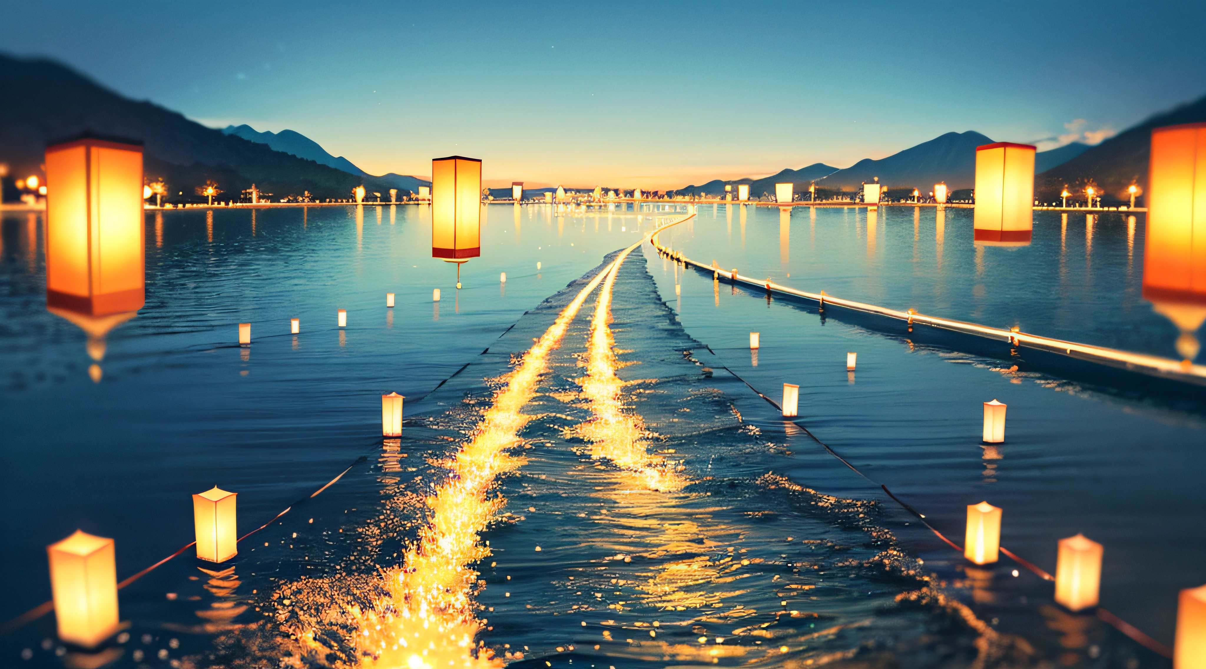 Light is a light。Such as thousands of fish swimming across the river and sea,Countless lanterns slowly rise from the top of the mountain。 . They sparkle in the dark,Shine brightly。Like a floating soul,The most brilliant dreams,Magnificent,Light his path。