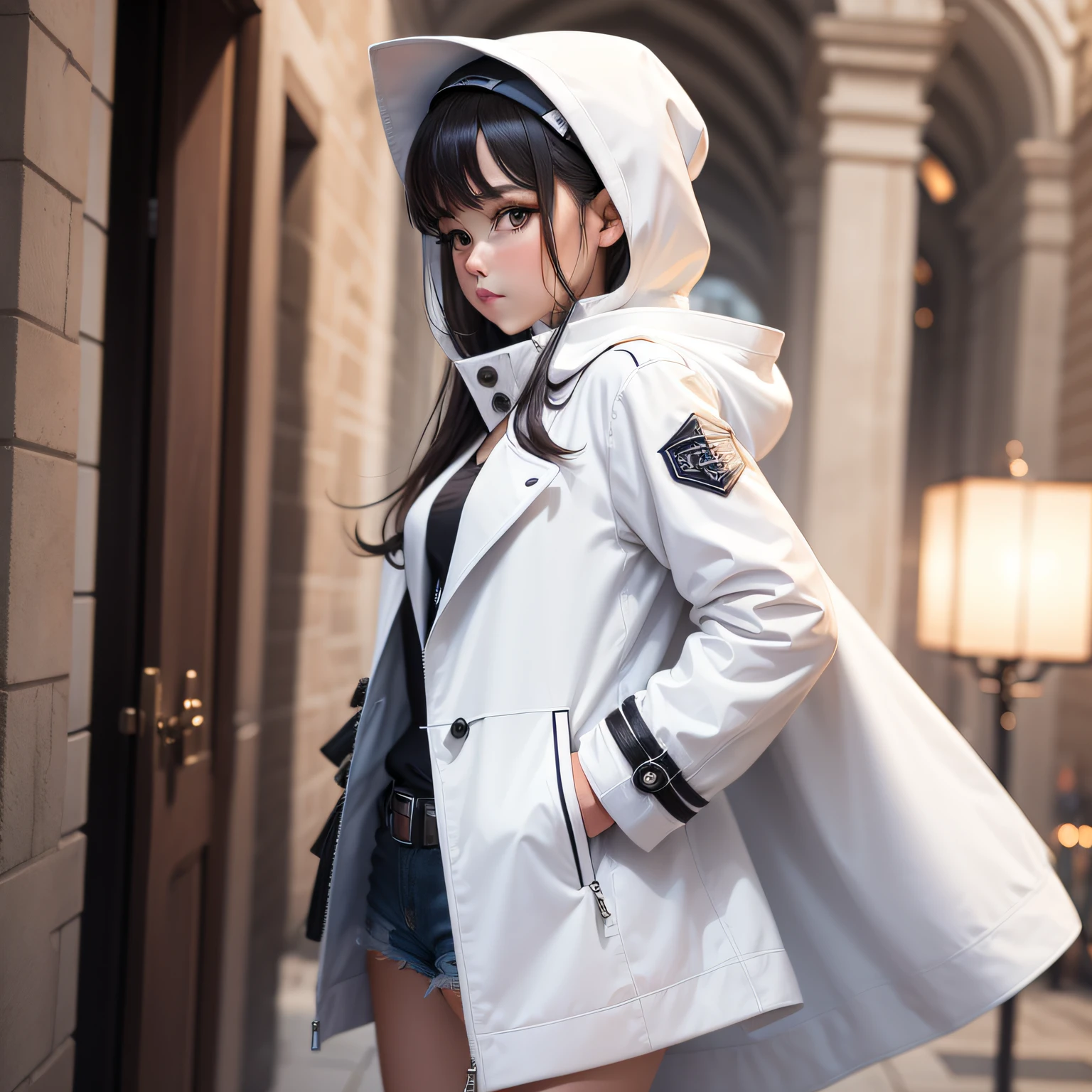 stocklings，Manteau blanc，Raised sexy