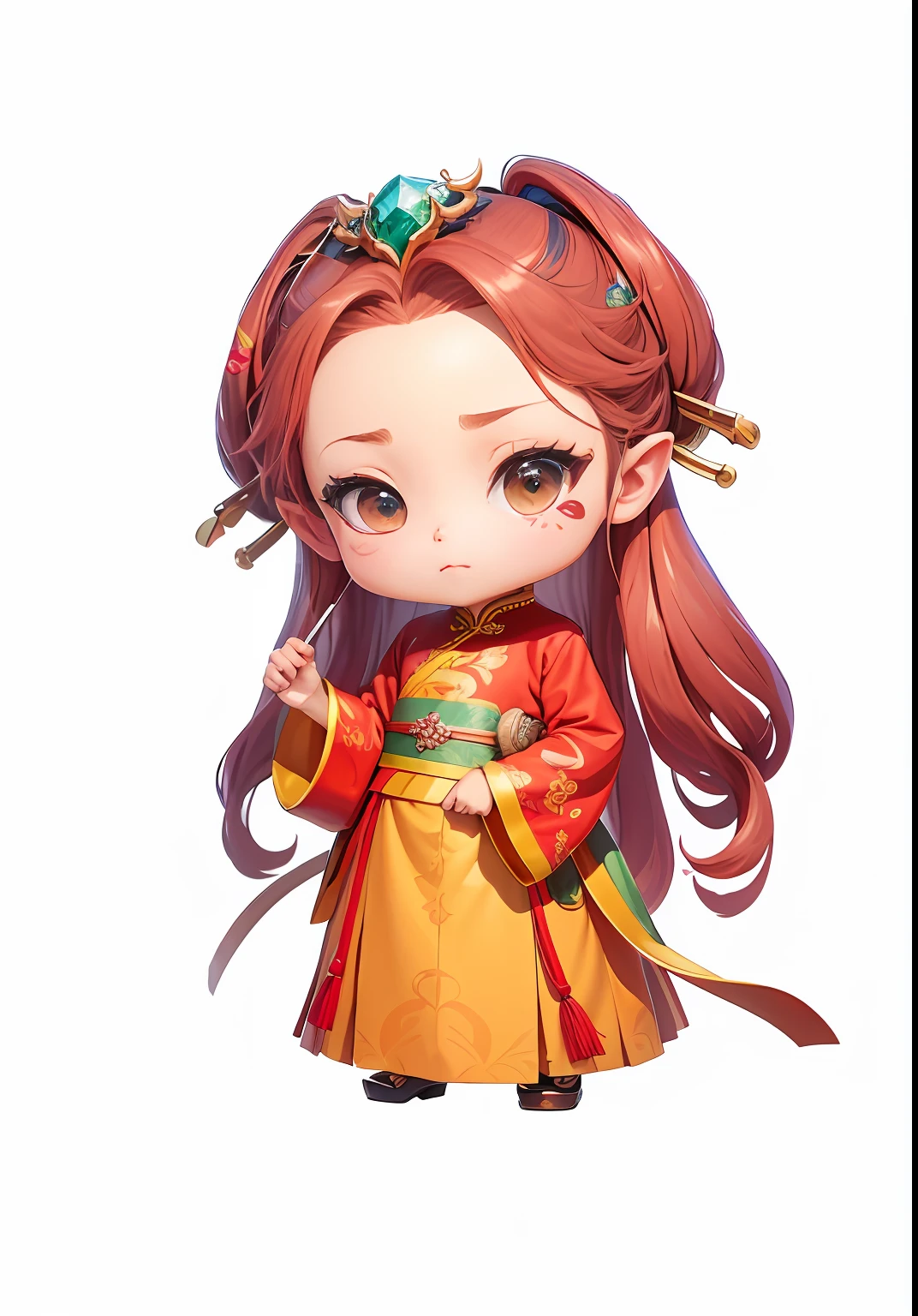 Chinese shoes,Metal edges,Pattern,Pedras preciosas,Refinement,8K,Beautifully painted cute digital painting,Digital painting in anime style,