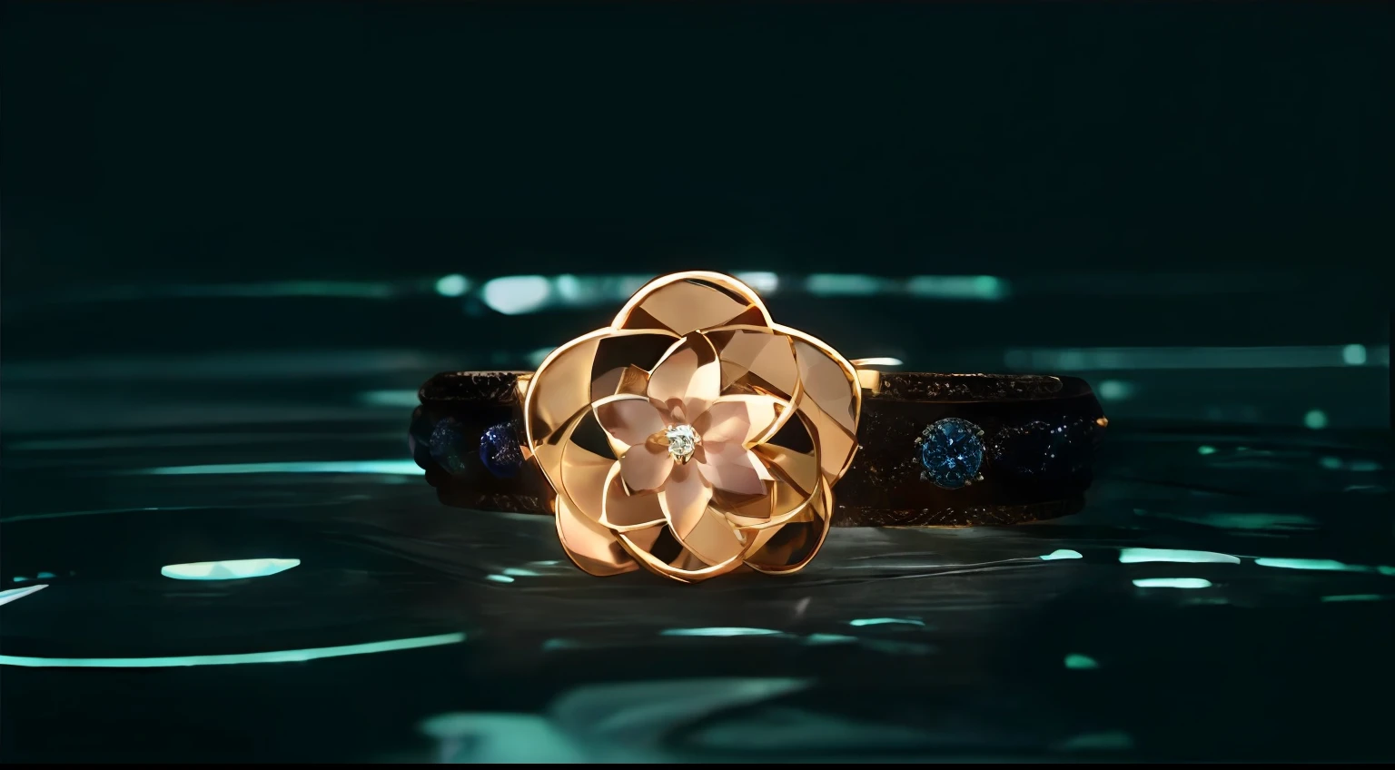 There is a ring that glows in the dark, bvlgari jewelry, chaumet, tiffany, twirl, bvlgari, chaumet style, Lotus, elaborate oled jewelry, jewel, jewelry photography, Clear detail, van cleef & arpels style, bulgari style, van cleef & arpels, flower, bulgari