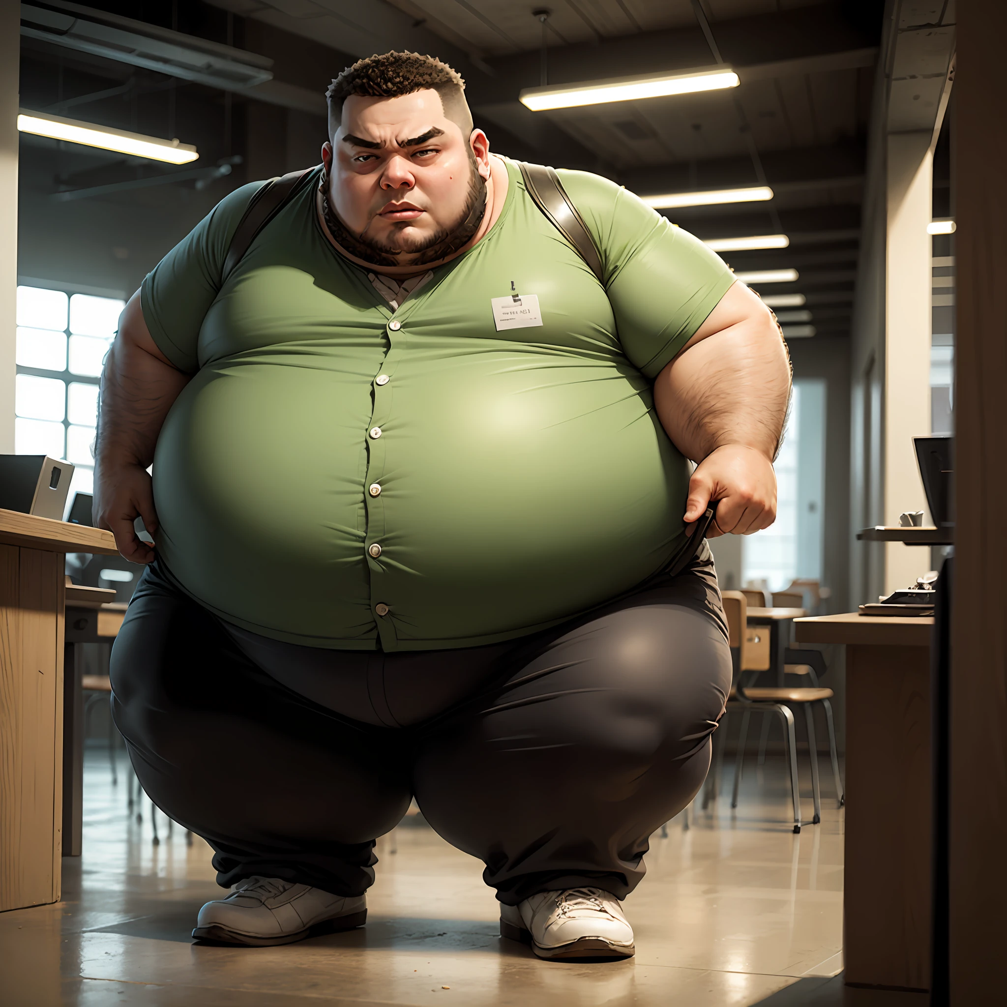 The student fat man stood here with a grievance expression --auto
