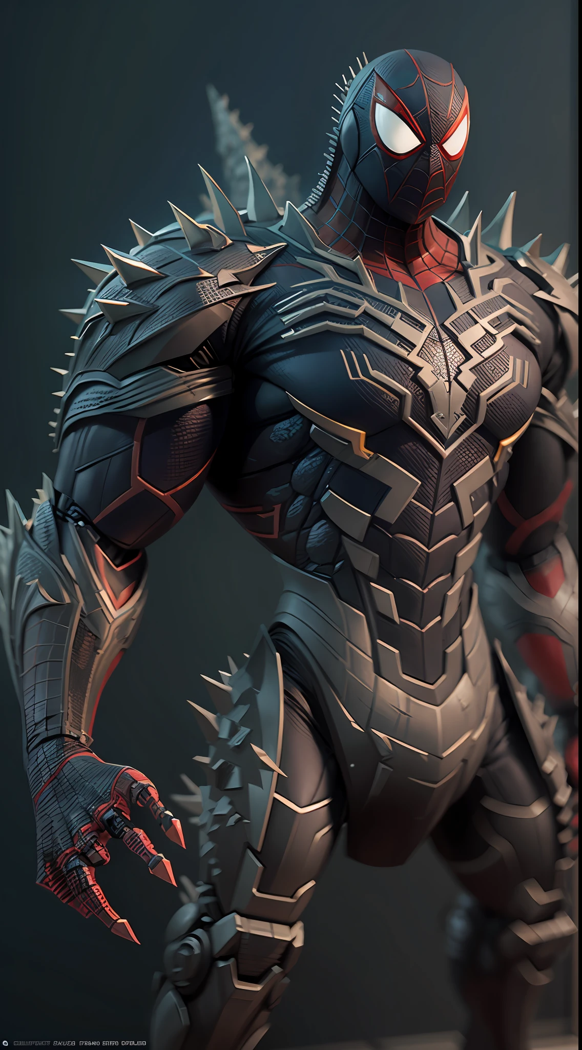godzilla robot spiderman, octane render, unreal engine, highly detailed, intricate