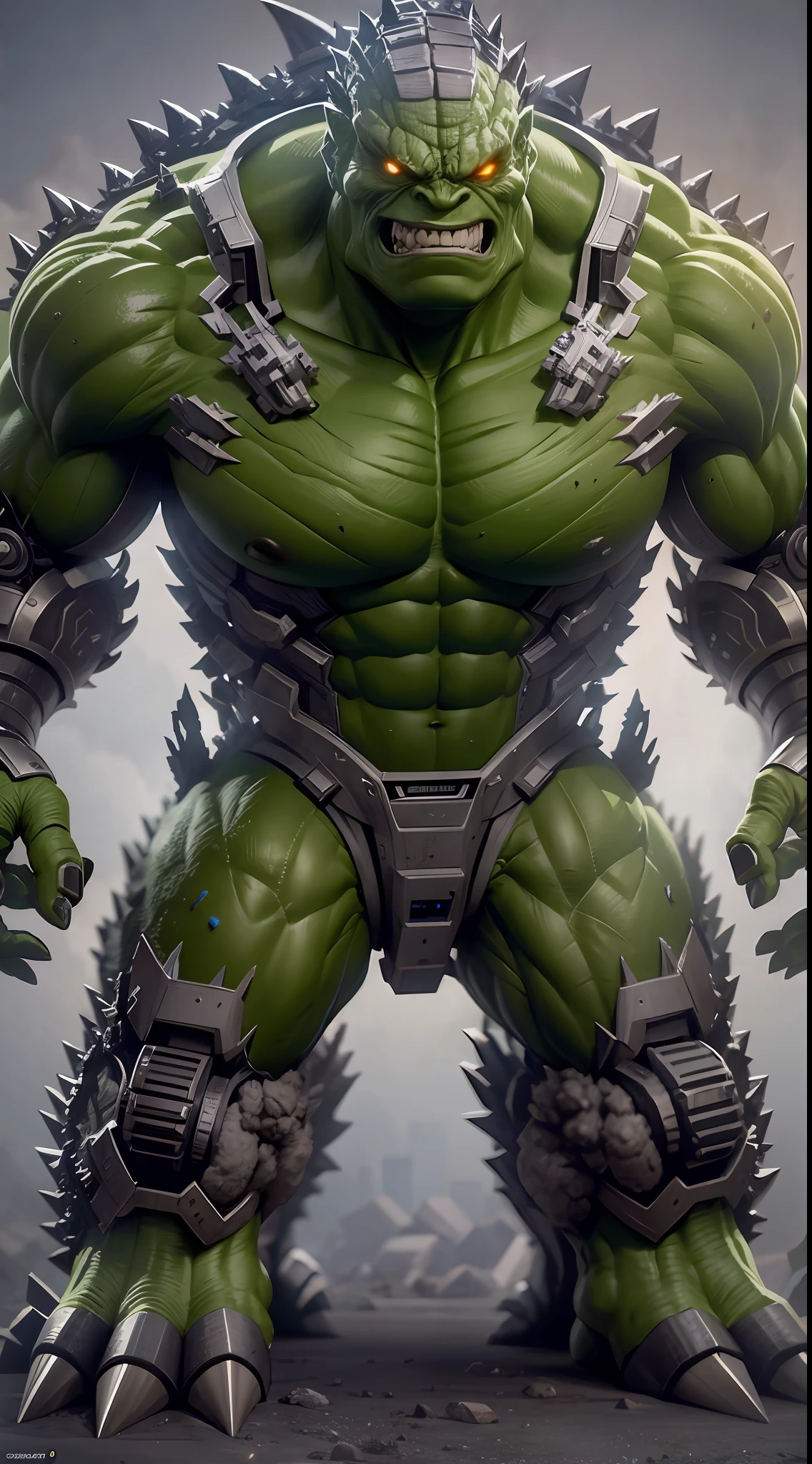 godzilla robot hulk, octane render, unreal engine, highly detailed, intricate
