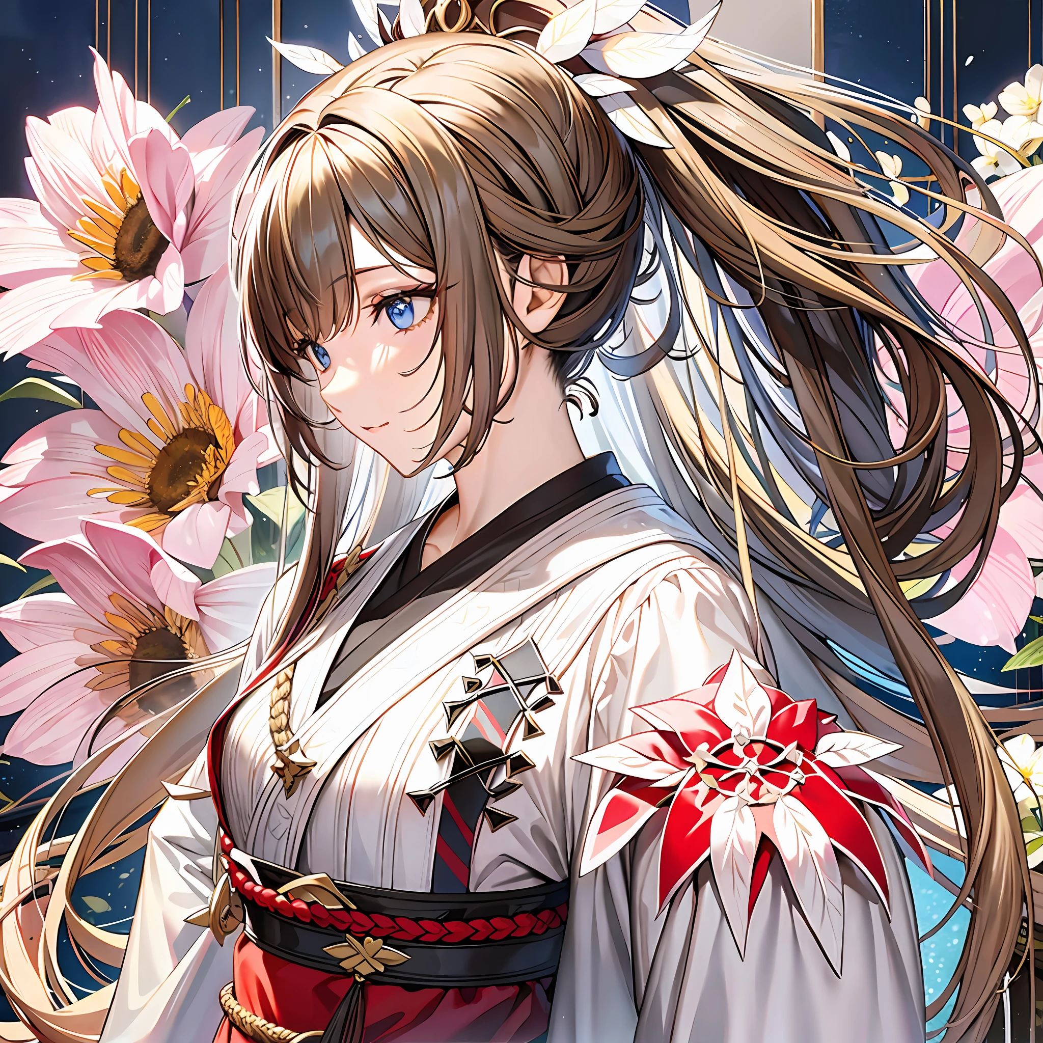 A dark-haired、Straight hair、Longhaire