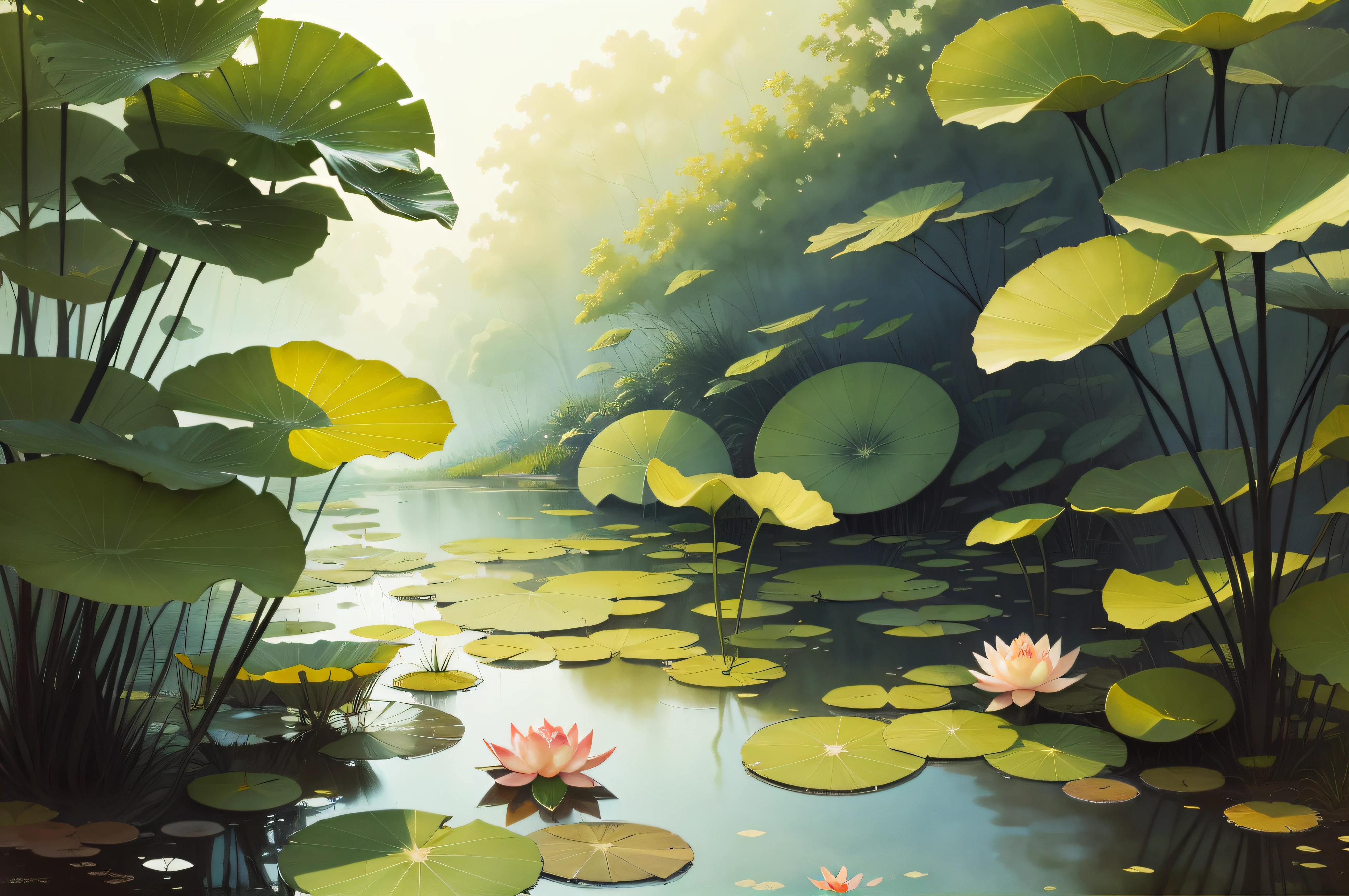 Lotus pond,watercolour