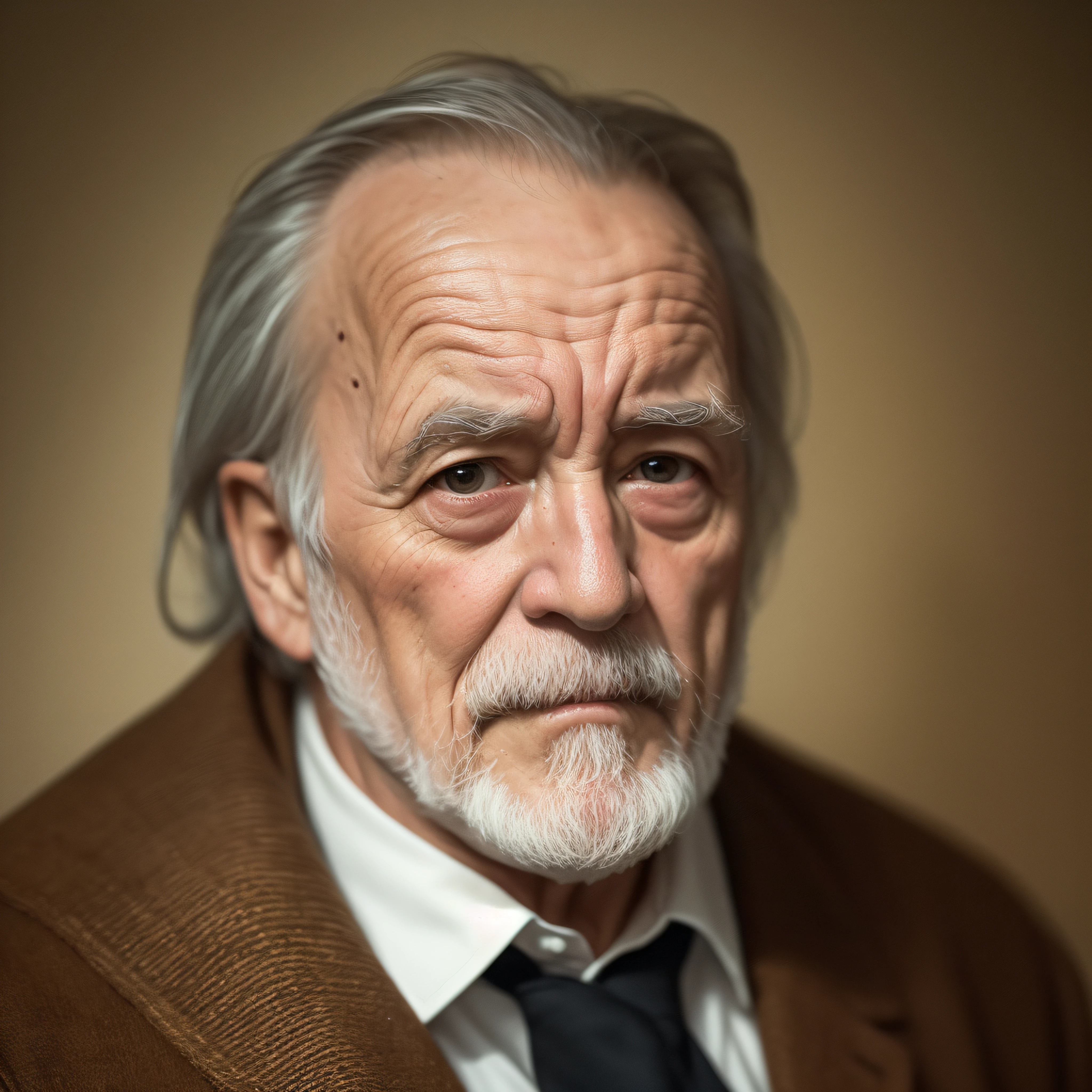(extremadamente detallado, obra maestra, la mejor calidad), estilo oscuro, intense illumination, an old man with small, thin fangs, amenazante. Rococo composition. Luz de caravaggio