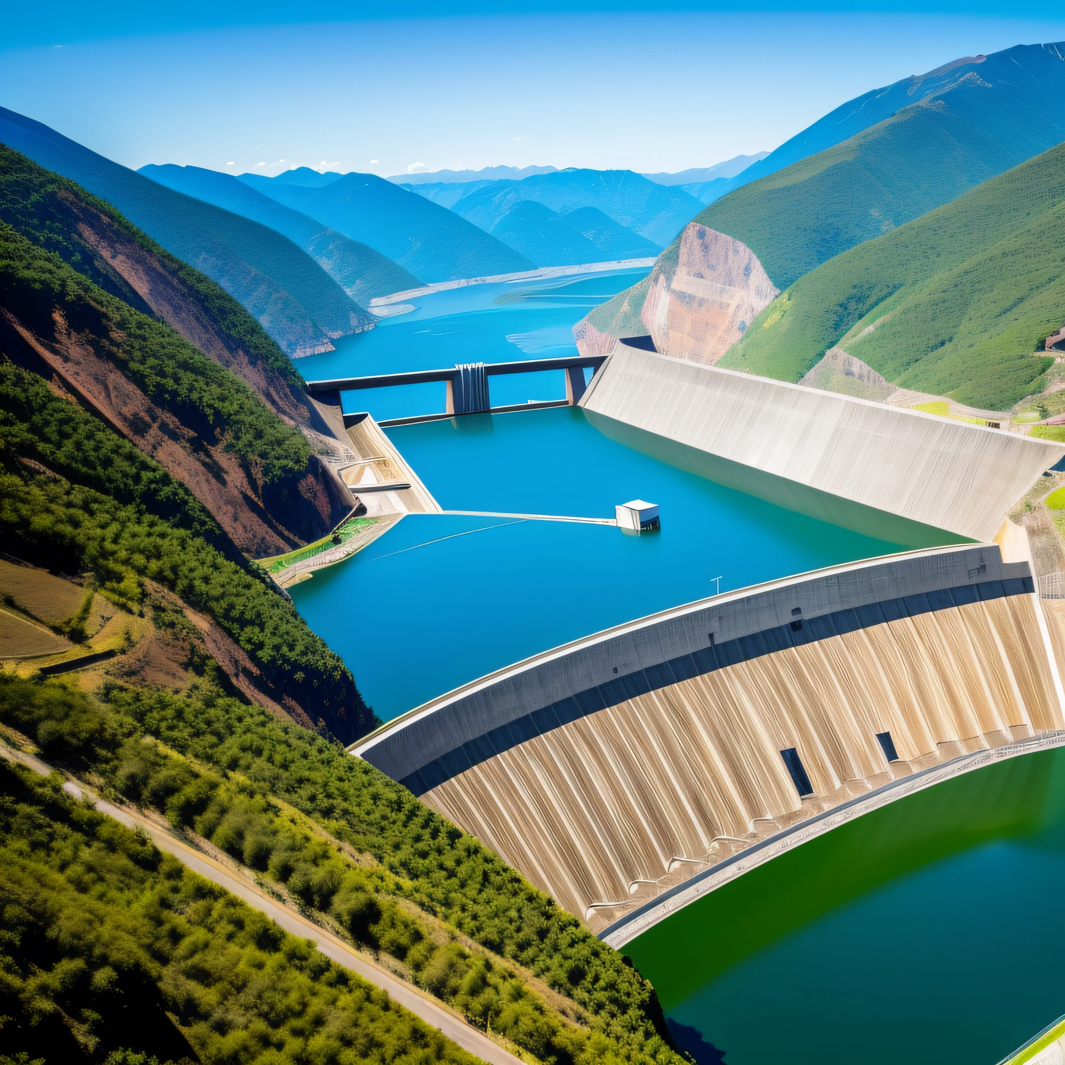 The Aalfed Dam with large areas of water,image, Hydropower station, A big, Unbelievably beautiful, Large reservoirs