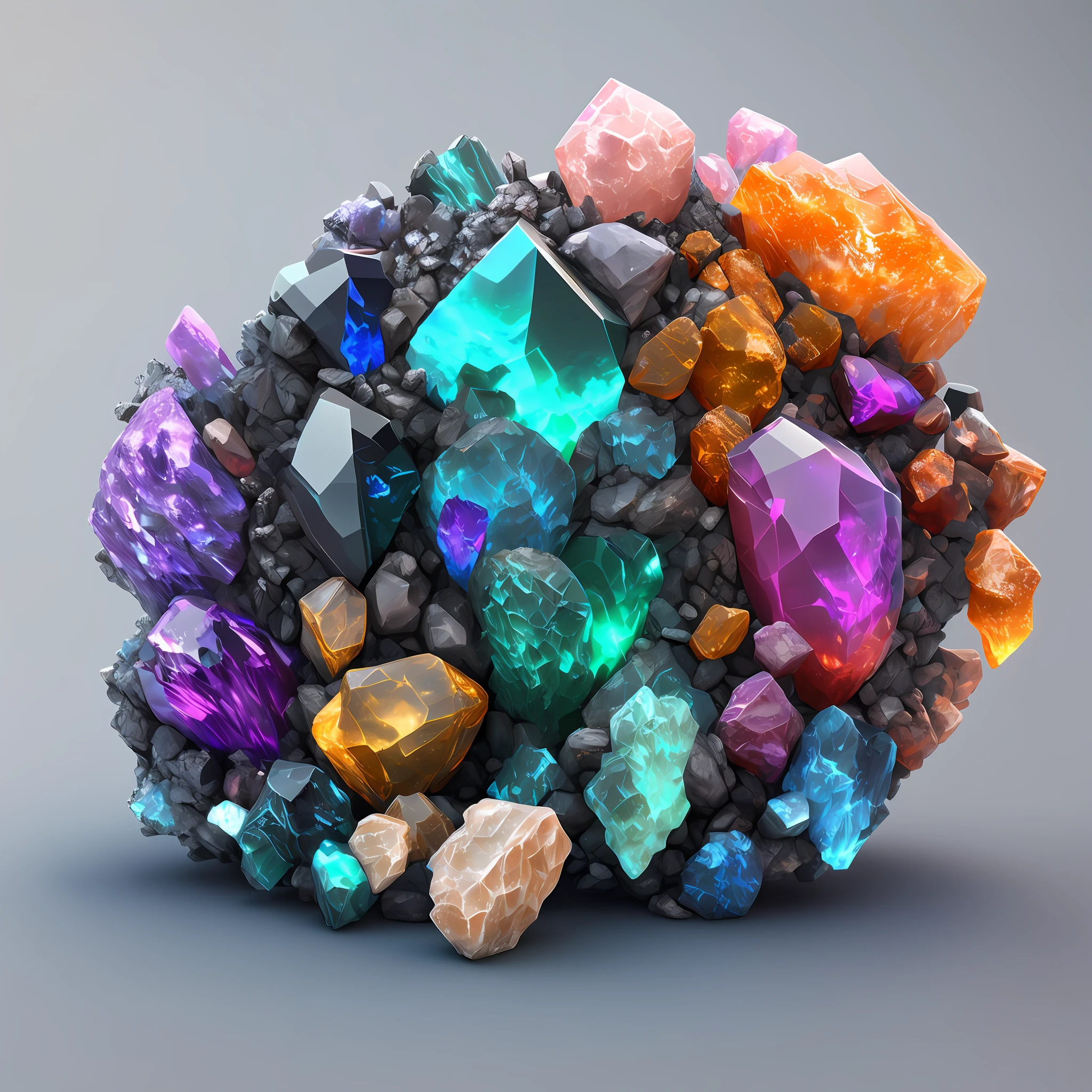 Fantastic art beautiful minerals, rainbow crystals, Ultra detailed, Incredible lighting, ultra - detailed, 8K, Unreal Engine 5, a 3D render