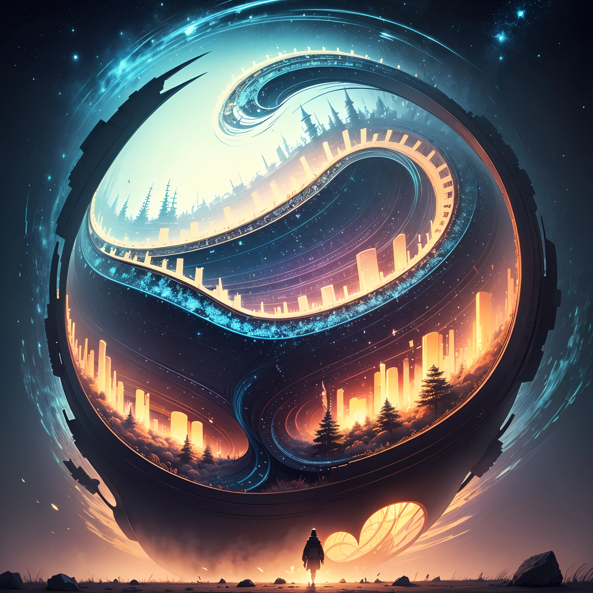Guided by the whispered lullaby of perlin noise, a lone wanderer traverses the realms of an abstract dreamscape, finding solace in the solitude of a world that resonates with the intricate textures and patterns that mirror their very essence --auto --v 6