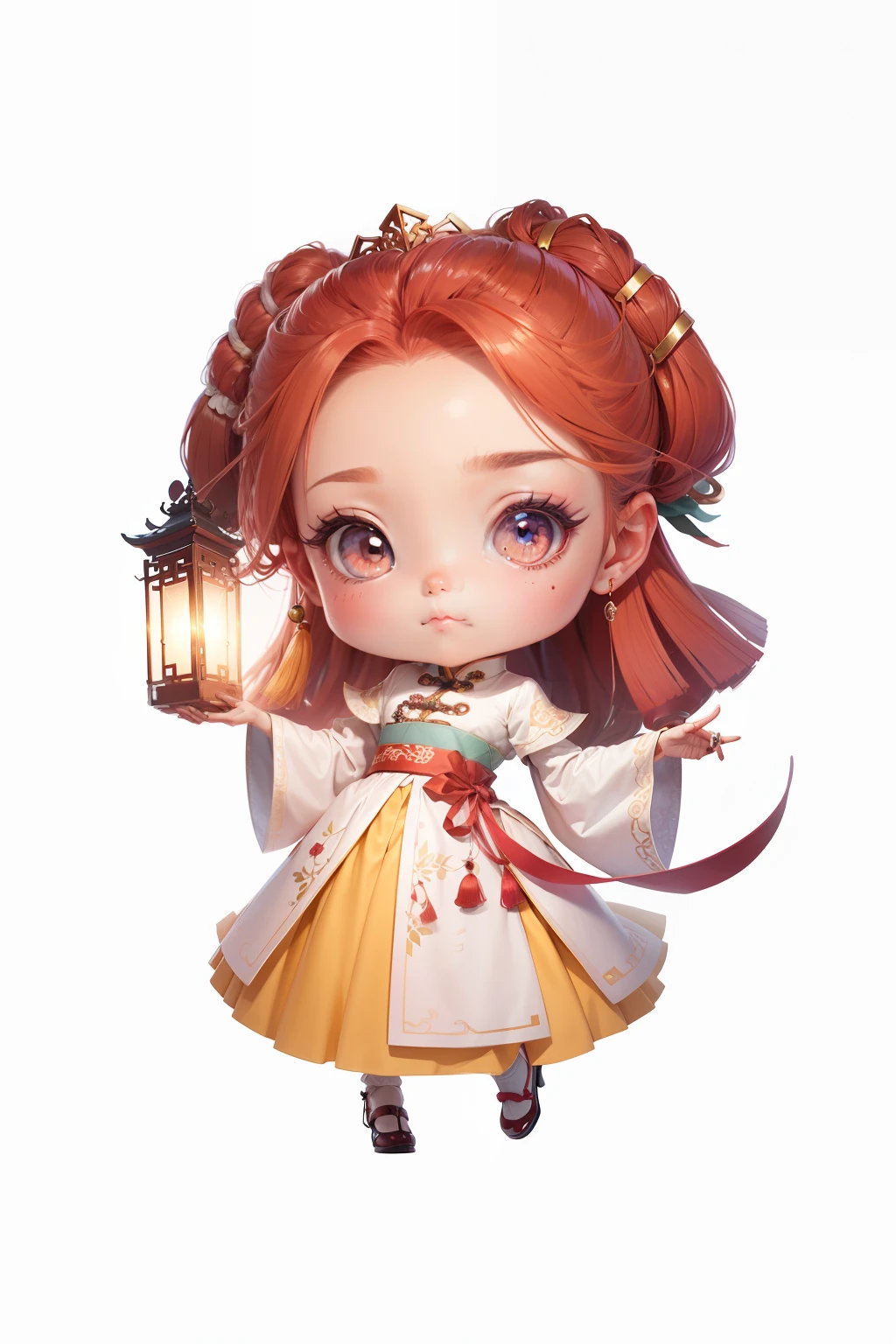 Chinese shoes,white limbo,Pattern,Pedras preciosas,Refinement,Exquisite painting,lovely digital painting,anime styled digital art,style of anime。8K,A beautiful artwork illustration,adorable digital art