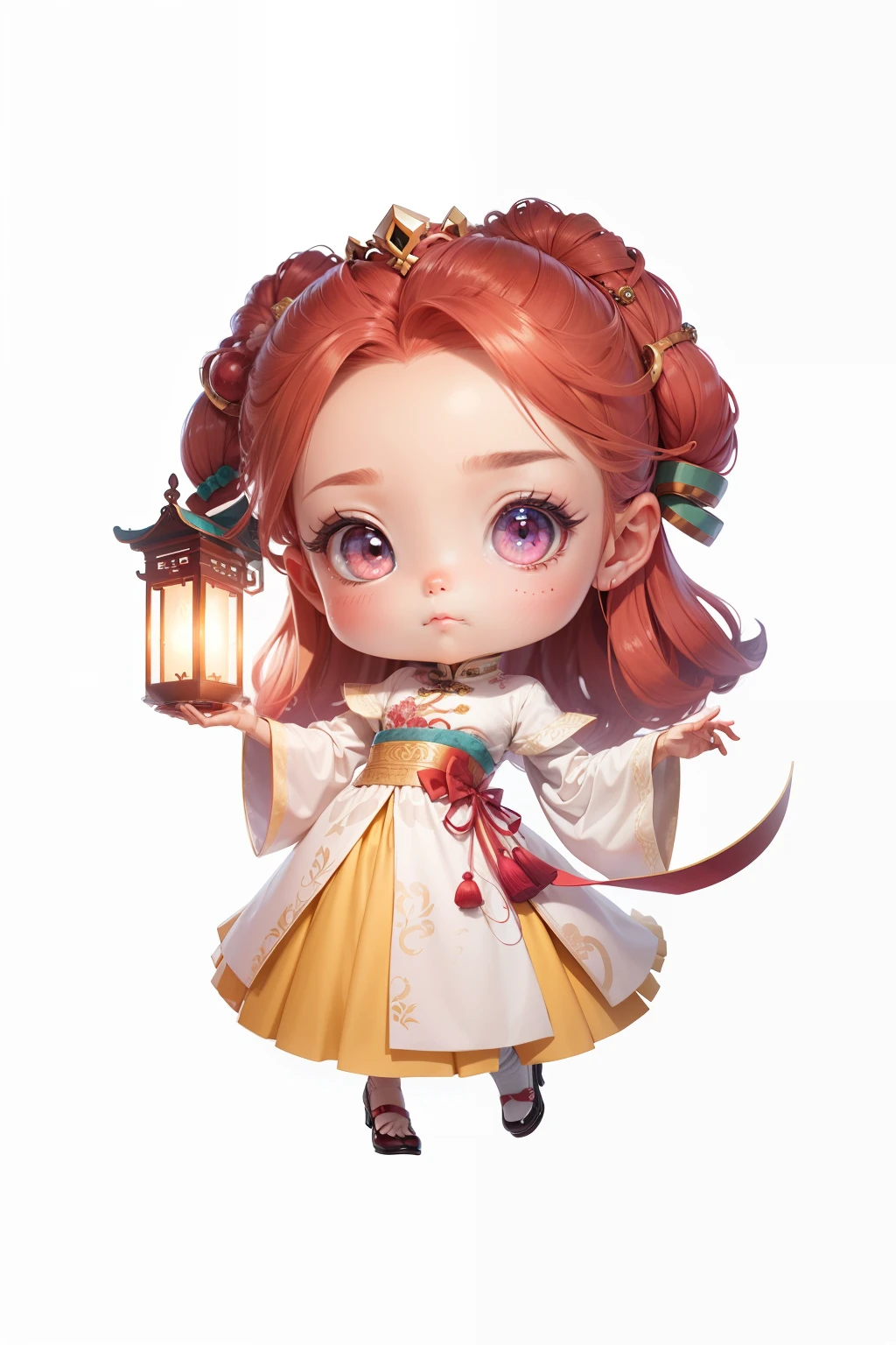 Chinese shoes，white limbo，Pattern，Pedras preciosas，Refinement，Exquisite painting，lovely digital painting，anime styled digital art，style of anime。8K，A beautiful artwork illustration，adorable digital art