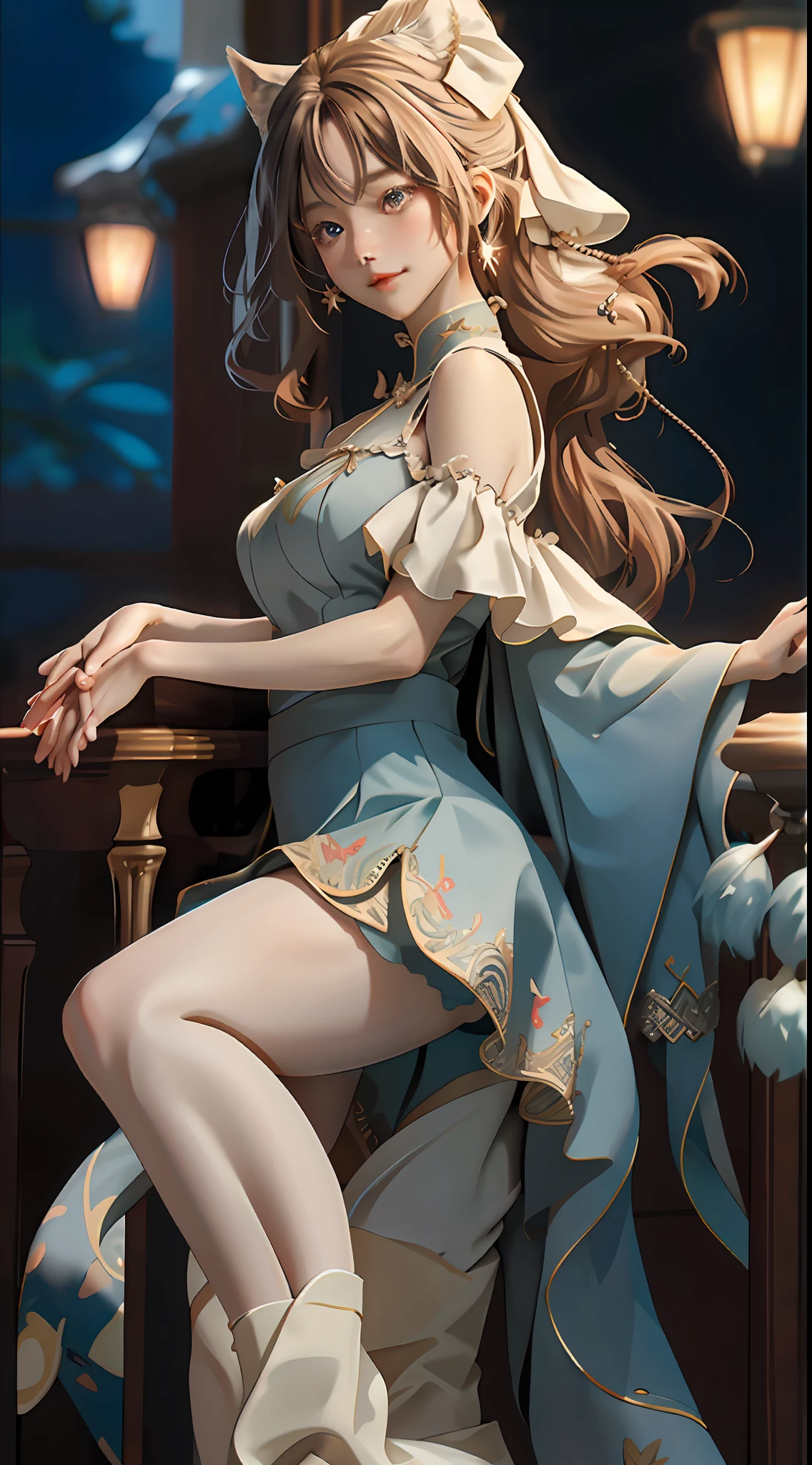 （down view），dynamic angle，ultra - detailed，illustratio，closeup cleavage，Looking directly at，1girll，（（souryuu asuka langley，cropped shoulders，short  skirt：1.4，White-haired girl）），Her eyes shone like dreamy stars，（Glowing eyes：1.233），（beautiful and detailed eye：1.1），（expressiveless，Keep your mouth shut），（standing on your feet），（the night：1.2），Dream-like，[[Delicate fingers and hands：0.55]：：0.85]，（detail finger），