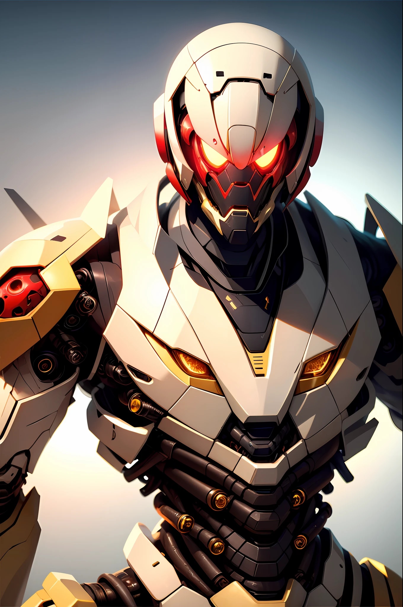 image fill,Masterpiece,Best quality,Super detail,16k,Textured skin,Bright image quality,Science fiction,
REX, robot, Mecha, No Man, Glowing, Solo, straight-on, Glowing eyes, Science fiction, view the viewer, Upper body, Red eyes, Golden exoskeleton
Rex,