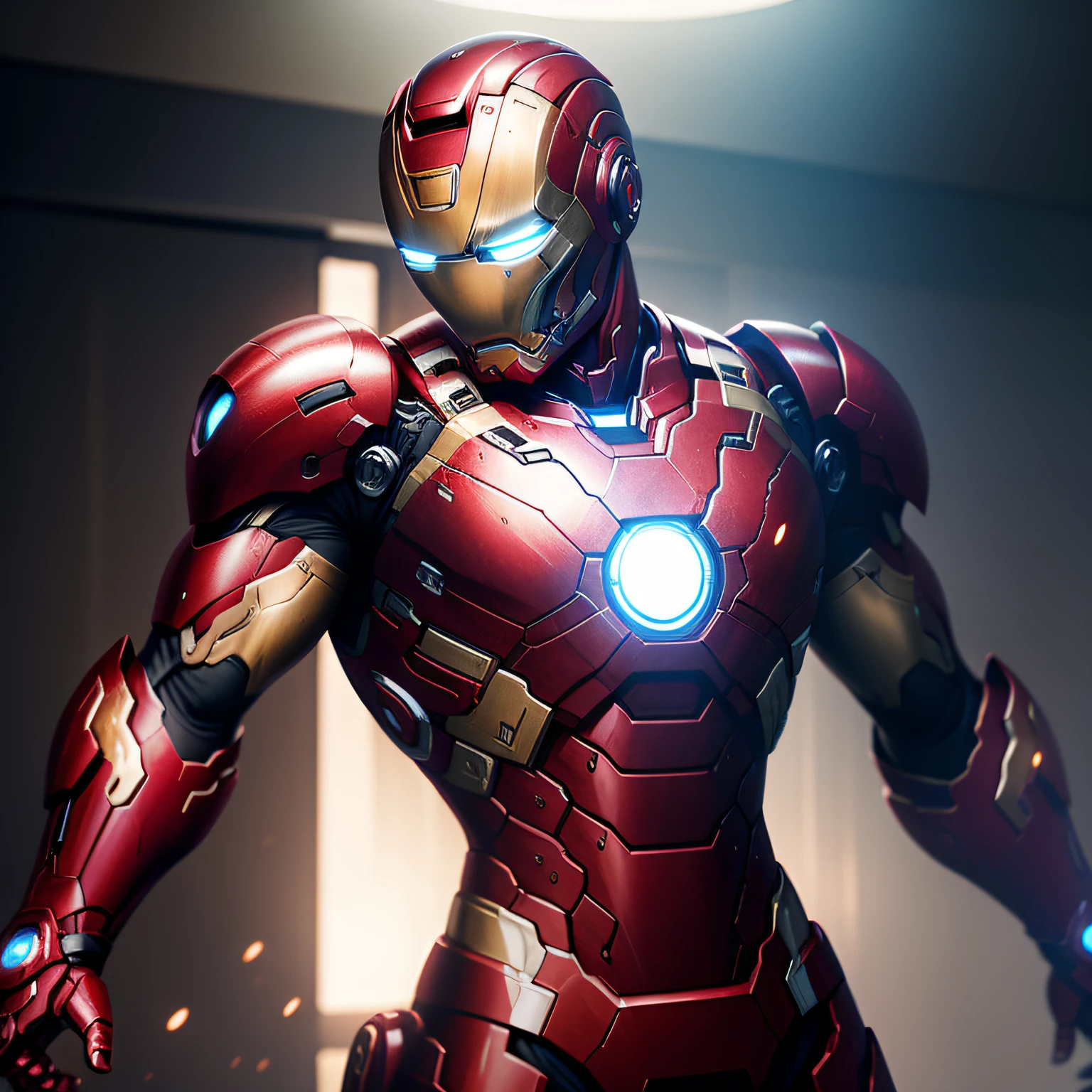 Robert Downey Jr. plays Iron Man，3d effect，Combat posture，finely detailled，Detailed picture，shallowdepthoffield，hyper-detailing，Cinematic footage，skin textures，1 to 1 to restore reality