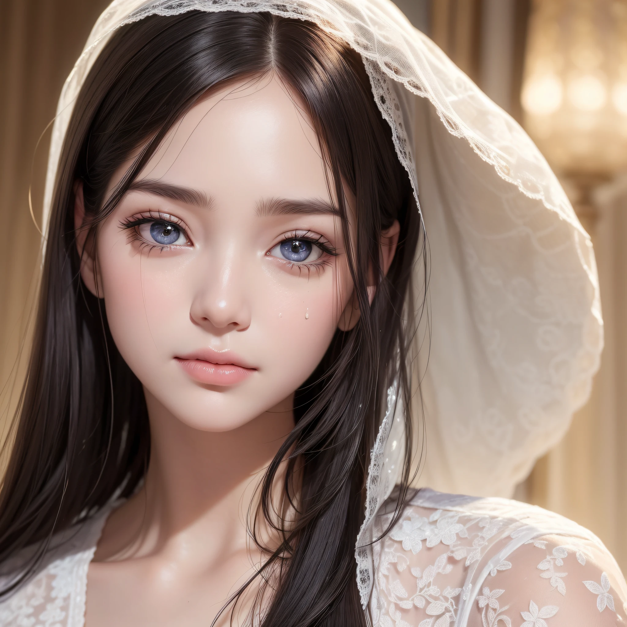(Best Quality:1.5), (A hyper-realistic), (High resolution:1.5)、The face is protruding from the photo、Golden Eyes、lipgloss、Eye Gloss、Surprised face、round and large eyes、corolla、The photo is taken in close-up only with very beautiful eyes. Her eyes are charming. Has magical powers to captivate the viewer. Eye color shines like a jewel,Deep, As if it spreads out like a space. There is a moist shine in the eyes,Shine like tears. The glow is like a star々It seems to illuminate the darkness of the universe. Mysterious and enchanting. long eyelashes that spread beautifully around the eyes,. Makes the eyes even more attractive. There is such elegance that eyelashes wrap around the eyes. There is a faint light in his eyes. Expressions that make you feel joy and happiness. You may see a calm expression as if you are smiling.. This beautiful eye photo, As a symbol of beauty, Deeply moving the viewer. Those attractive eye shines are to engage your audience. It leaves an eternal impression on your mind.
