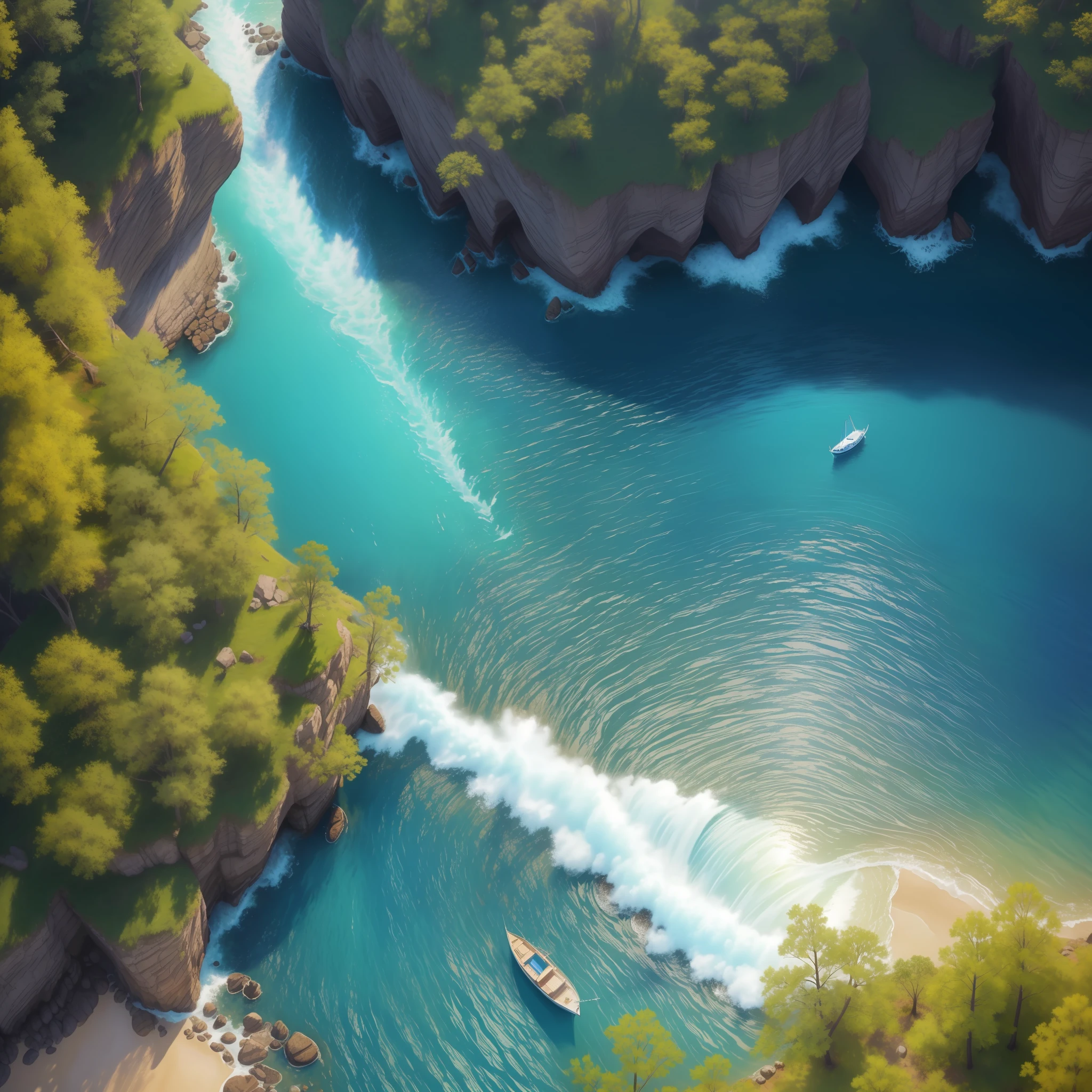 landscape, water, (extremely detailed CG unity 8k wallpaper), most beautiful artwork in the world, professional majestic oil painting, intricate, High Detail, Sharp focus, dramatic, photorealistic painting art
