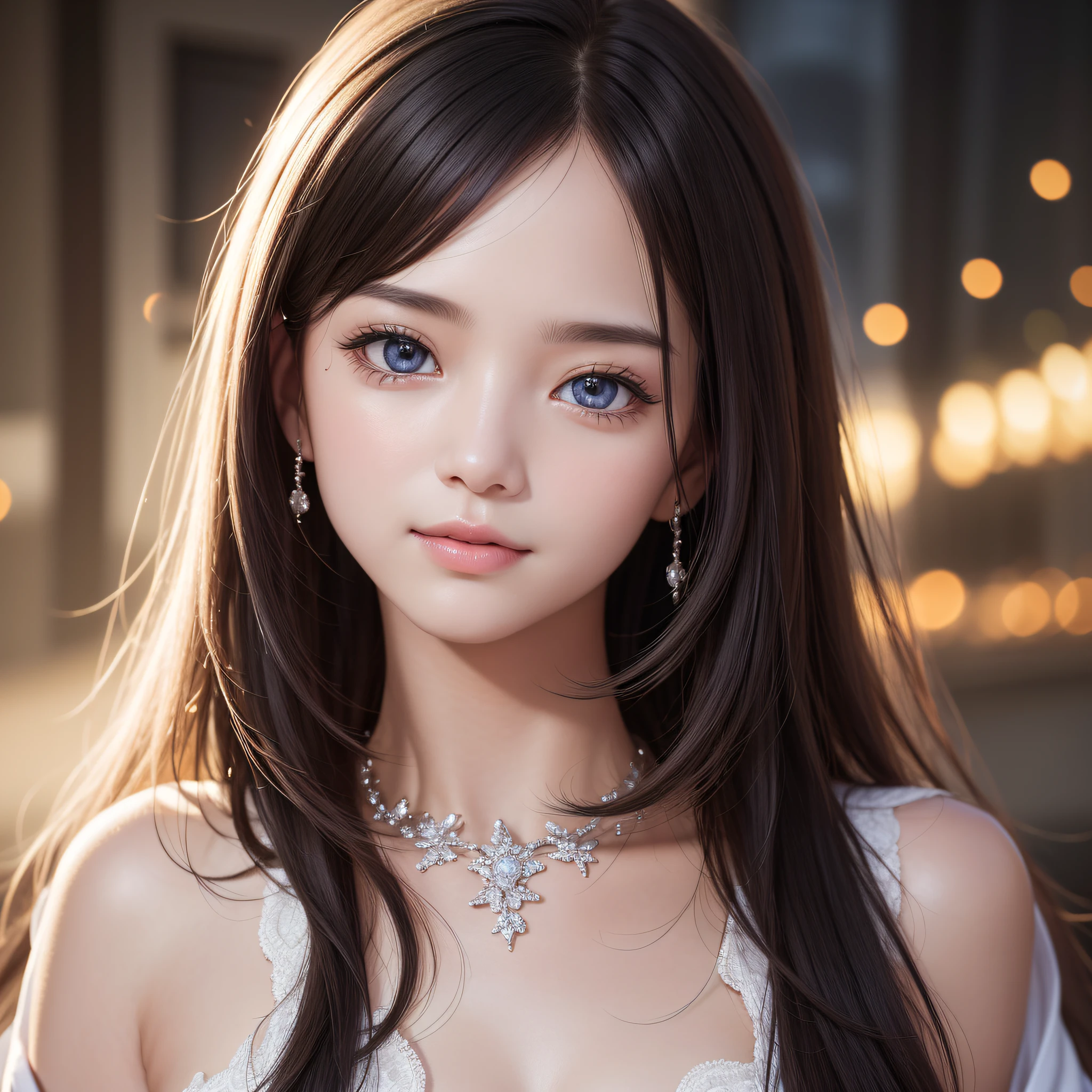 (Best Quality:1.5), (Hyper-realistic:1.2), (High resolution:1.5),Close-up RAW photos, Detailed textures, ultra-detailliert、Cinematic scene, Cinematic, fulcolor, 4K, 8K, 16k, masutepiece, Professional Photography、Very close to the viewer、Close-up of one person's face、eyes close up、(lipgloss、Eye lashes、Shiny face、shinny skin、depth of fields、chromatic abberation、Caustics、Wide range of lighting)、This eye is、Be part of a beautiful smile。It's like the universe expands、The universe is delicately depicted。They are quite feminine eyes.、Everyone will be drawn in by its charm。My eyes are moist、Shine like tears。The glow is like a star々It seems to be flying in space.、Mysterious and enchanting。Her beautiful eyes are、Capture the hearts of the beholders、I was impressed。The expression of this eye is calm and、、、、Oozing joy or affection。That smile is heartwarming.、It will bring happiness to the viewer.。The eyes of this pretty woman are、It is like a gemstone with the mystical glow of the universe.、It brings viewers a feast of deep emotions and beauty.。Its shining eyes are、It imprints an eternal impression on the viewer's mind.。This headshot is very high quality、、Due to very high resolution、Vivid depiction of every detail。Elaborate CG(conputer graphics)By the technology of、It is a realistic expression.、You can feel the realism as if it were real..。Especially the background is beautiful and it can be said that it is a masterpiece、Delicately drawn to the smallest detail。Intricate details in the background、Representation of light and shadow、How to use colors、The depiction of the environment is in perfect harmony。Therefore、The whole picture has the perfection of one beautiful picture。Headshots are not just projected objects.、Background and surrounding environment are also important factors.、What's in this headshot, The background complements the subject、You can see that it makes its beauty even more prominent.。 This headshot is、It is a masterpiece created by creators with excellent CG technology and artistic talent.、Viewers々It will give you a deep impression and surprise。