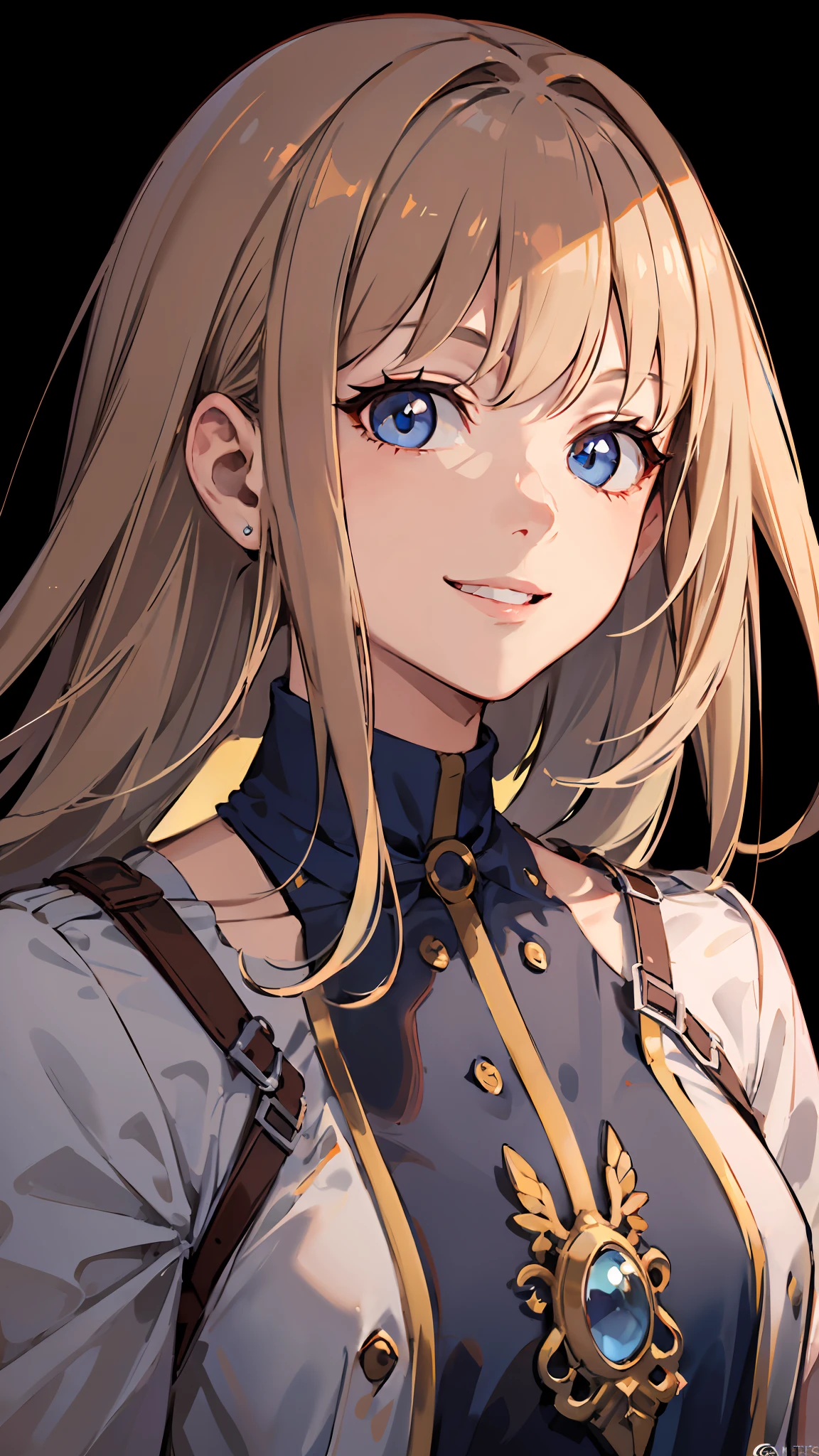 Detailed eyes, Perfect features, (masuter piece, Best Quality, good quality:1.4), masuter piece, Intricate details, Smile, Smile, Smile, Blue eyes,