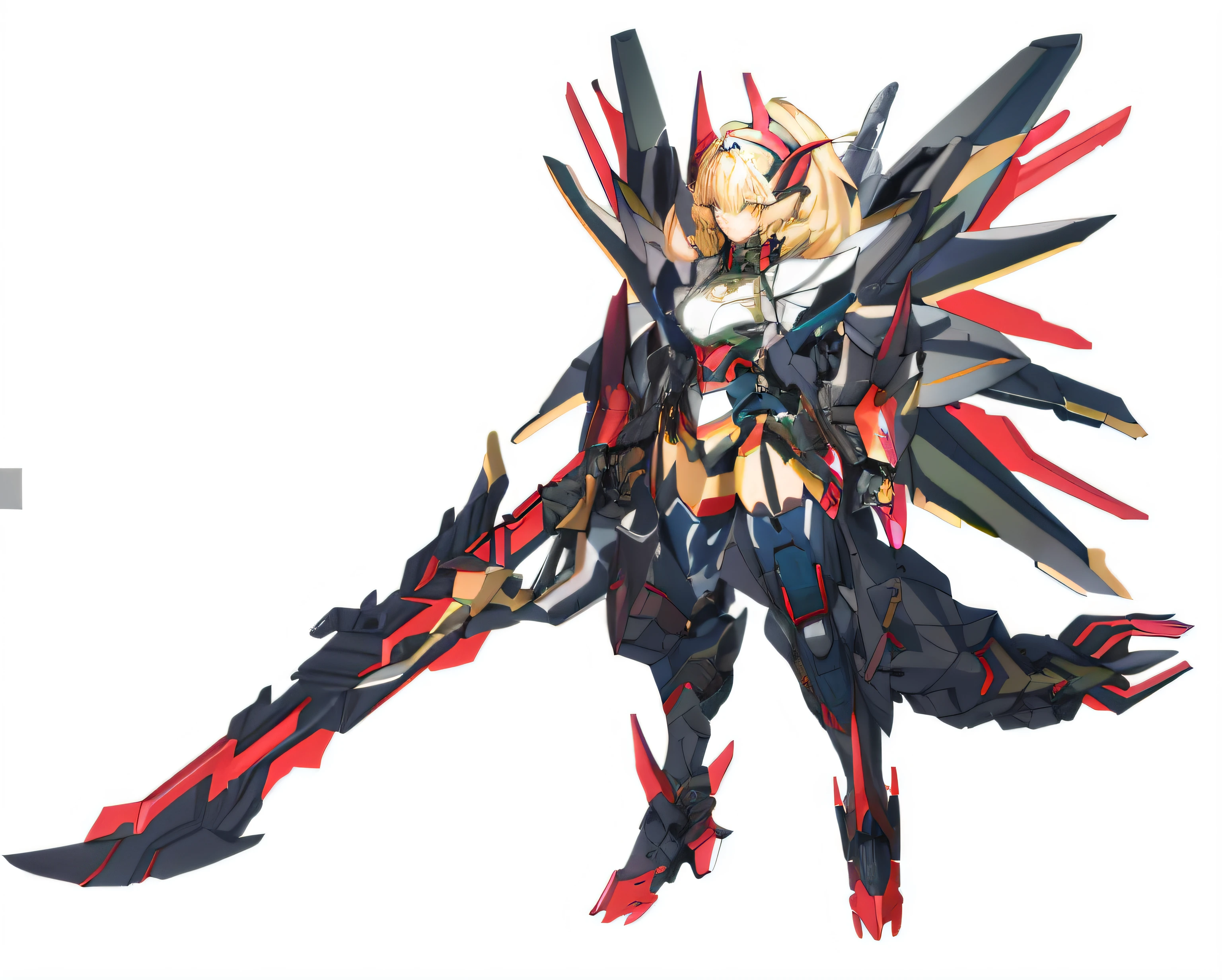 One is very large,Close-up of a woman with long arms, Mechanized Valkyrie girl, female mecha, girl in mecha cyber armor, cushart kenz, robot mecha female dragon head, Kushatt Krenz Key Art Women, cushart krentz, full body concept, Female action anime girl, ferra white mecha