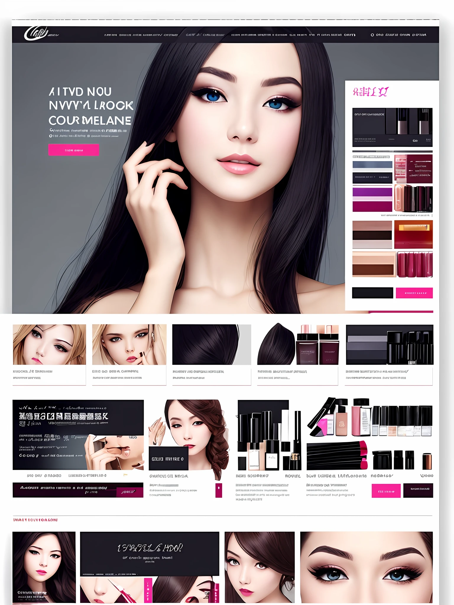 I want an image in the field of cosmetic store website design
