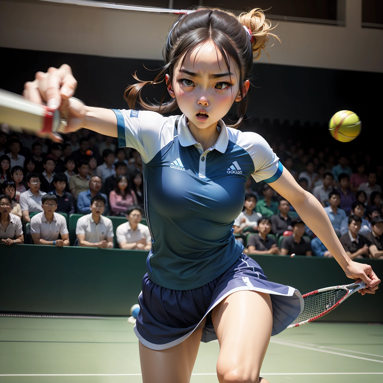 Badminton game,Flat style,The action is bizarre and catches the eye。 --auto