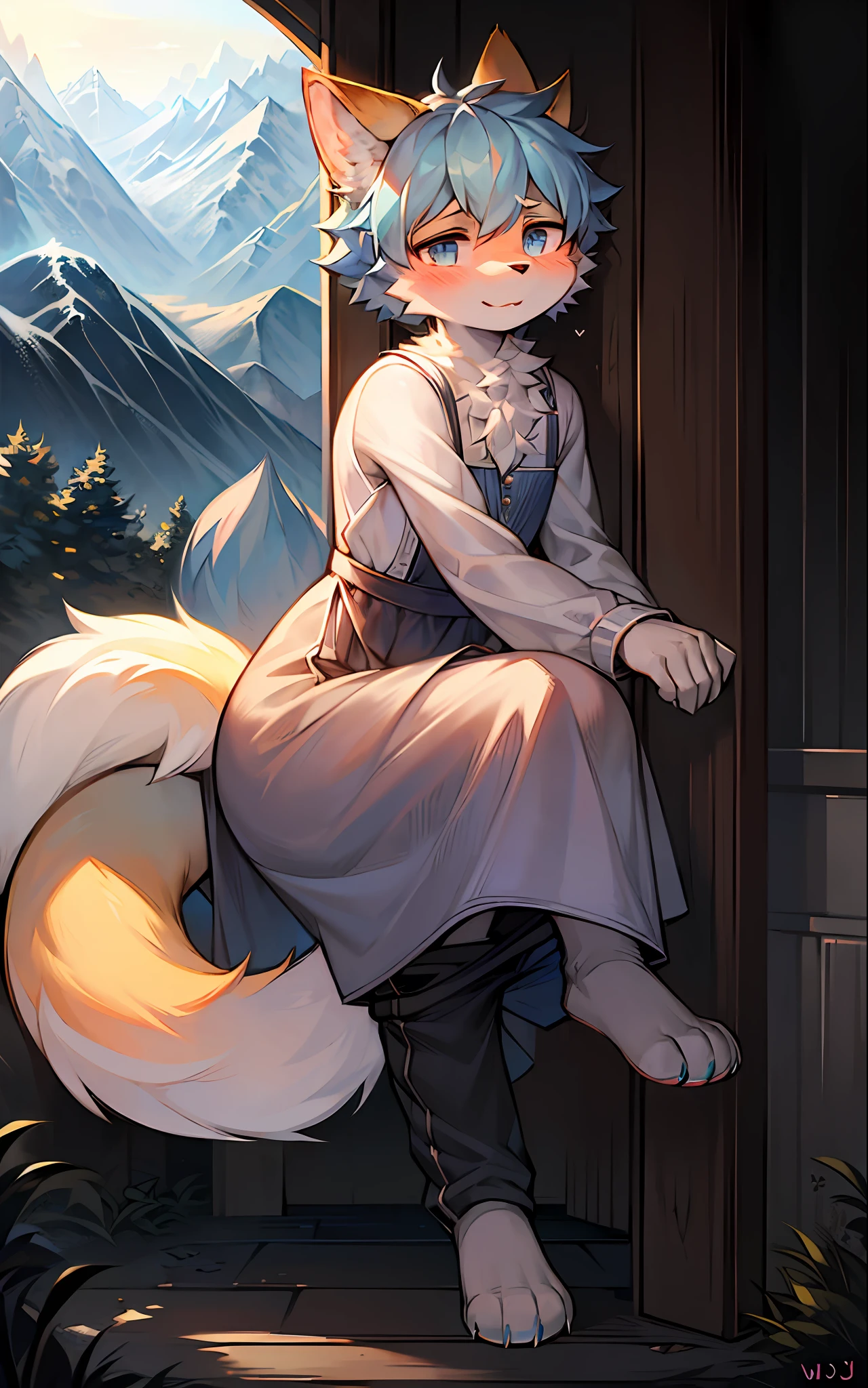 HS, (1boy:1.4), (jw3), fox boy, (furry:1.5),(cub), ultra cute face,light blue fur, body fur, (thick thighs:0.5), (full body:1.1), perfect lighting, (masterpiece), (ultra detailed), eyesgod, blush,White clothes,looking at viewer,pants,solo,tail,long dress,backlighting,Mountain,ultra detailed fur,BREAK,aoeu,aoeu,aoeu,aoeu,aoeu,aoeu,aoeu,aoeu,aoeu,aoeu,aoeu,aoeu,aoeu,aoeu,aoeu,aoeu,aoeu,aoeu,aoeu,aoeu,aoeu,aoeu,aoeu,aoeu,aoeu