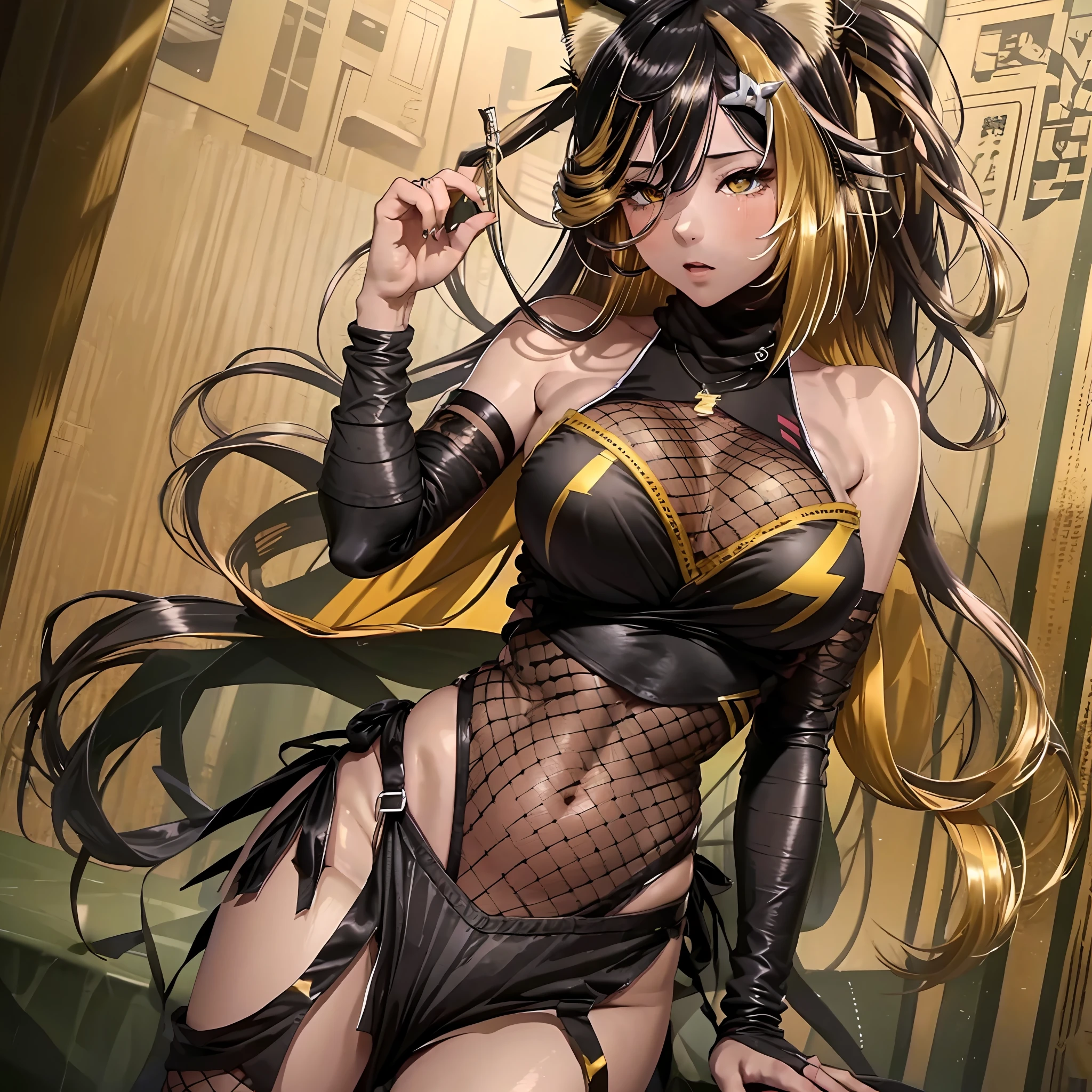 (masutepiece:1.2), (Best Quality:1.2), (Extremely detailed:1.2)、(HMNC1、Animal ears、tail、Brown skin、multicolored hair、hair adornments、yellow eyes、poneyTail,teats)、((Huge 1:3 ))(wide-hips、thick thight、Constriction、Shiny skin、Oiled skin, glistning skin、high gloss skin)Beautiful fece、masterpiece、best qualtiy、extra detailed face、Perfect litthing、 1 人、独奏、、1 baby boy、breastsout、penises、Fucking,