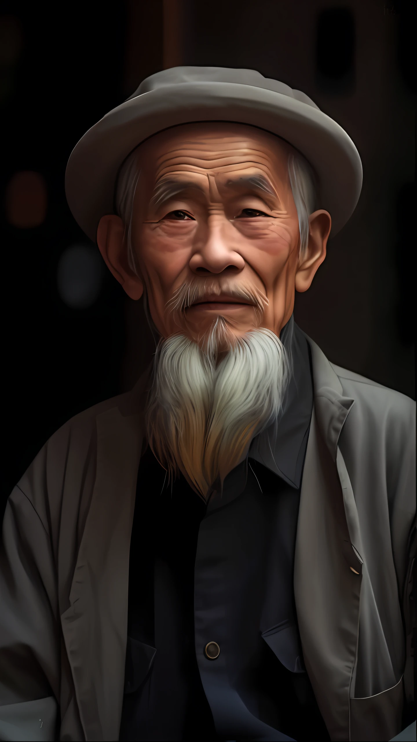 The bearded and hat-wearing Arafeld man sat in the doorway, An old man, old man portrait, Wise old man, old man, portrait photo of an old man, a old man, author:Zhang Xuan, chinese artist, author:Cheng Zhengkui, Portrait of an old man, author:Liang Kai, author:Li Gonglin
