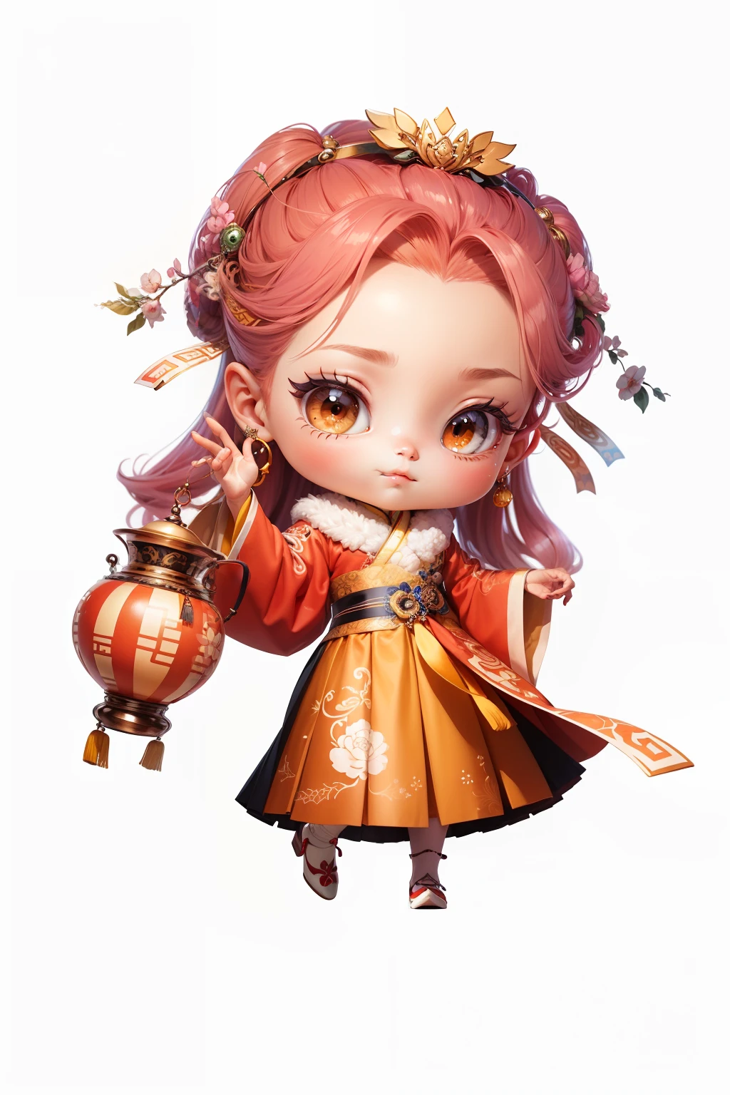 Chinese shoes,white limbo,Pattern,Pedras preciosas,Refinement,Exquisite painting,lovely digital painting,anime styled digital art,style of anime。8K,A beautiful artwork illustration,adorable digital art