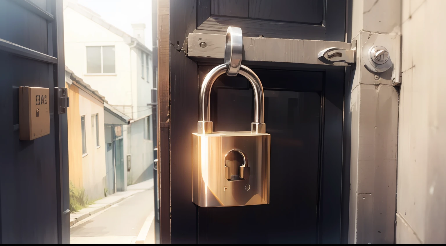 padlock, close shot, object padlock, plain padlock on the door