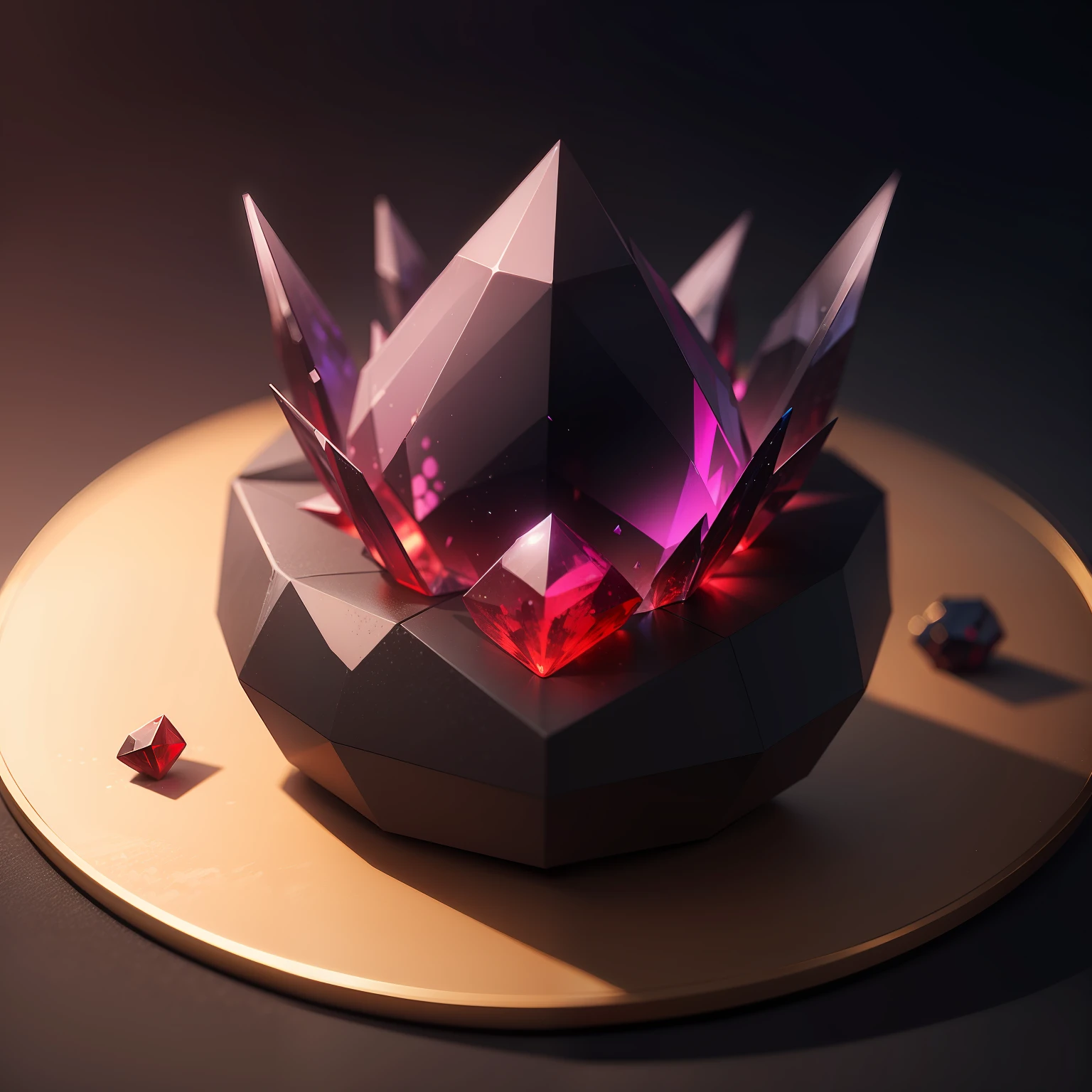 tmasterpiece，ruit，crystals，game concept，4k，with black background