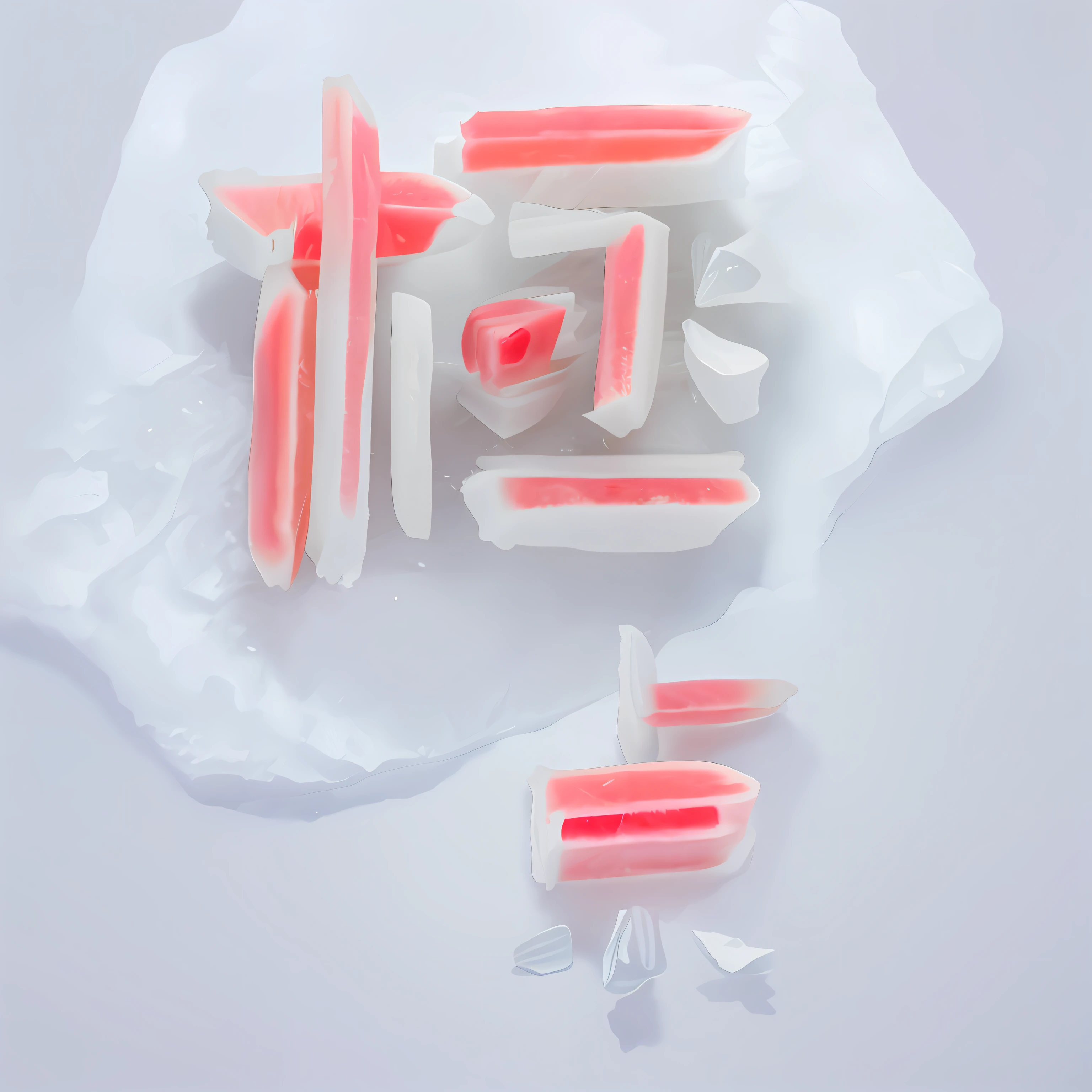 巨作，Best quality,water melon,Watermelon flesh lying on the back of ice,Watermelon flesh in ice。,at winter season,liyart,Studio lighting，realengine,trending on artstationh,ice cubes，ice land