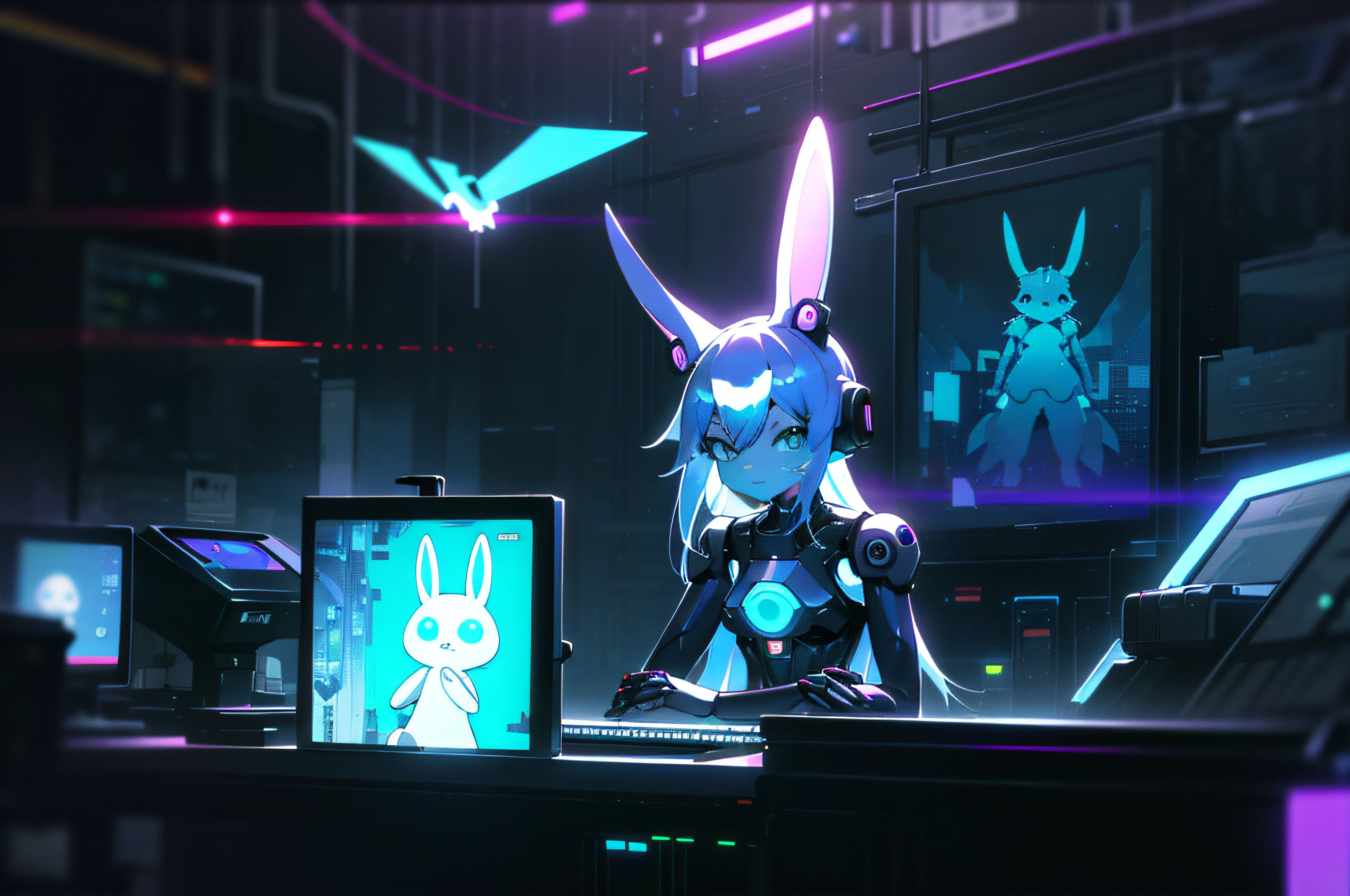 blue anthro kemono rabbit face